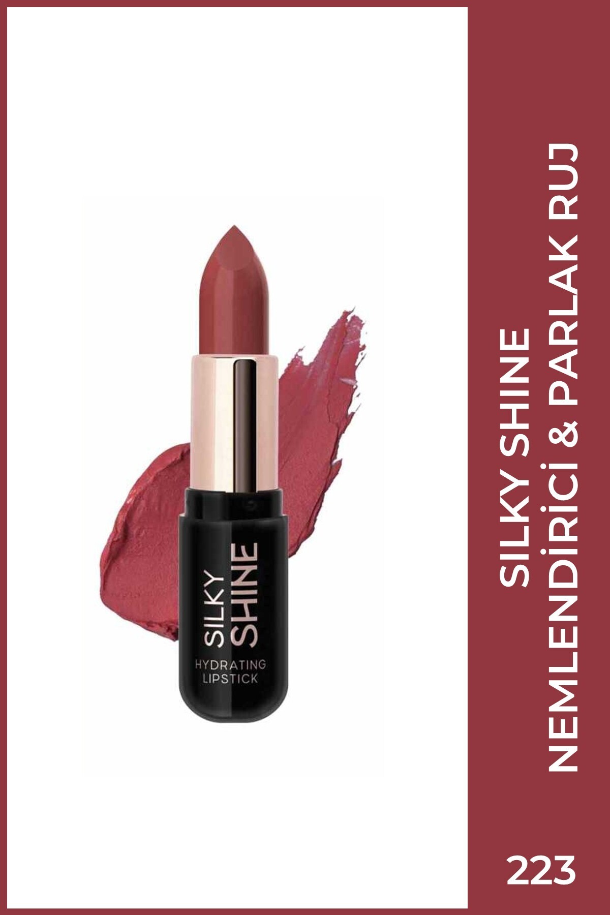 Golden Rose Silky Shine Hydrating Lipstick - 223 Gül Kurusu - Nemlendirici Ruj