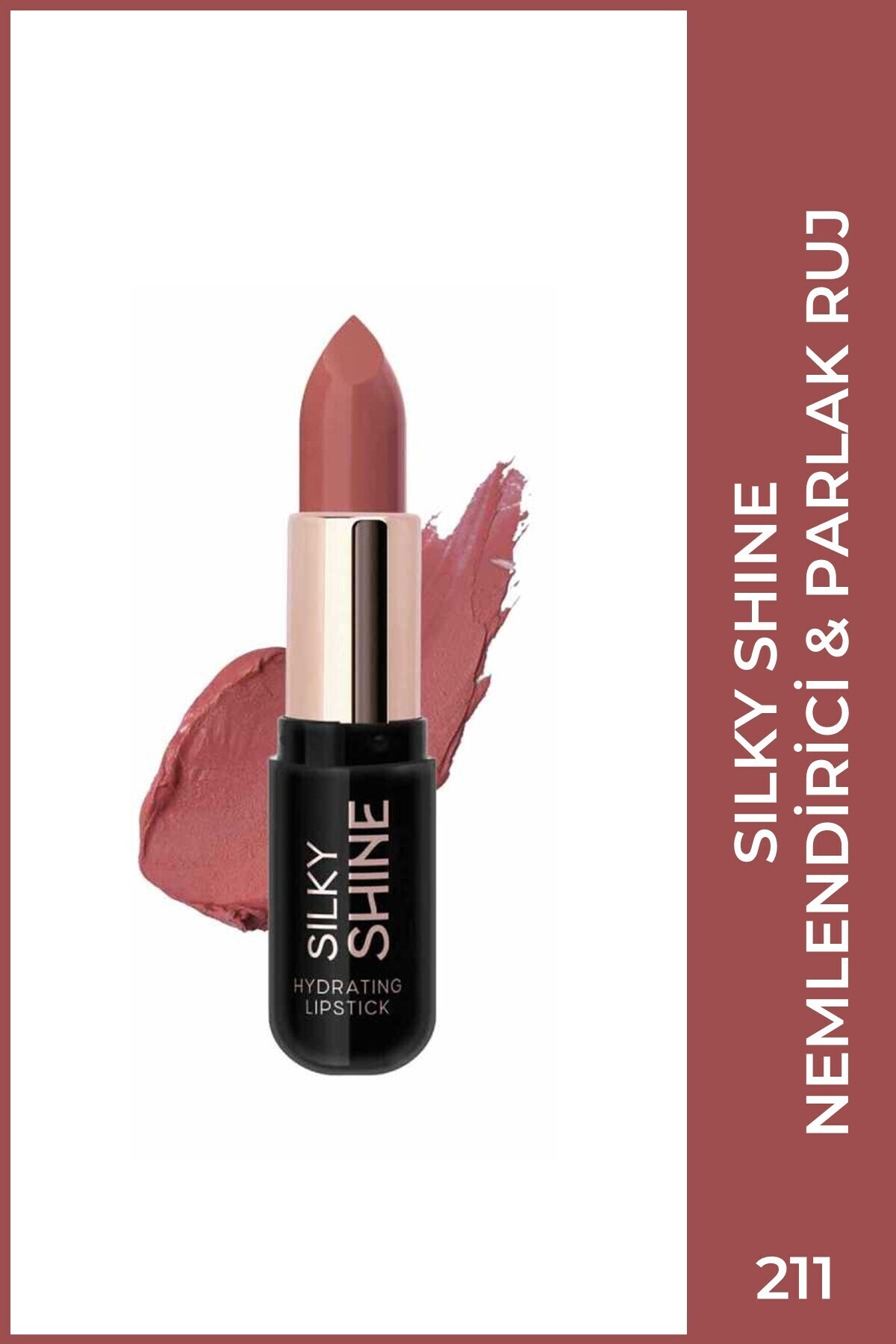 Golden Rose Silky Shine Hydrating Lipstick No:211 - Seramid ve Jojoba Yağlı Nemlendirici Ruj - Fiyatı, Yorumları
