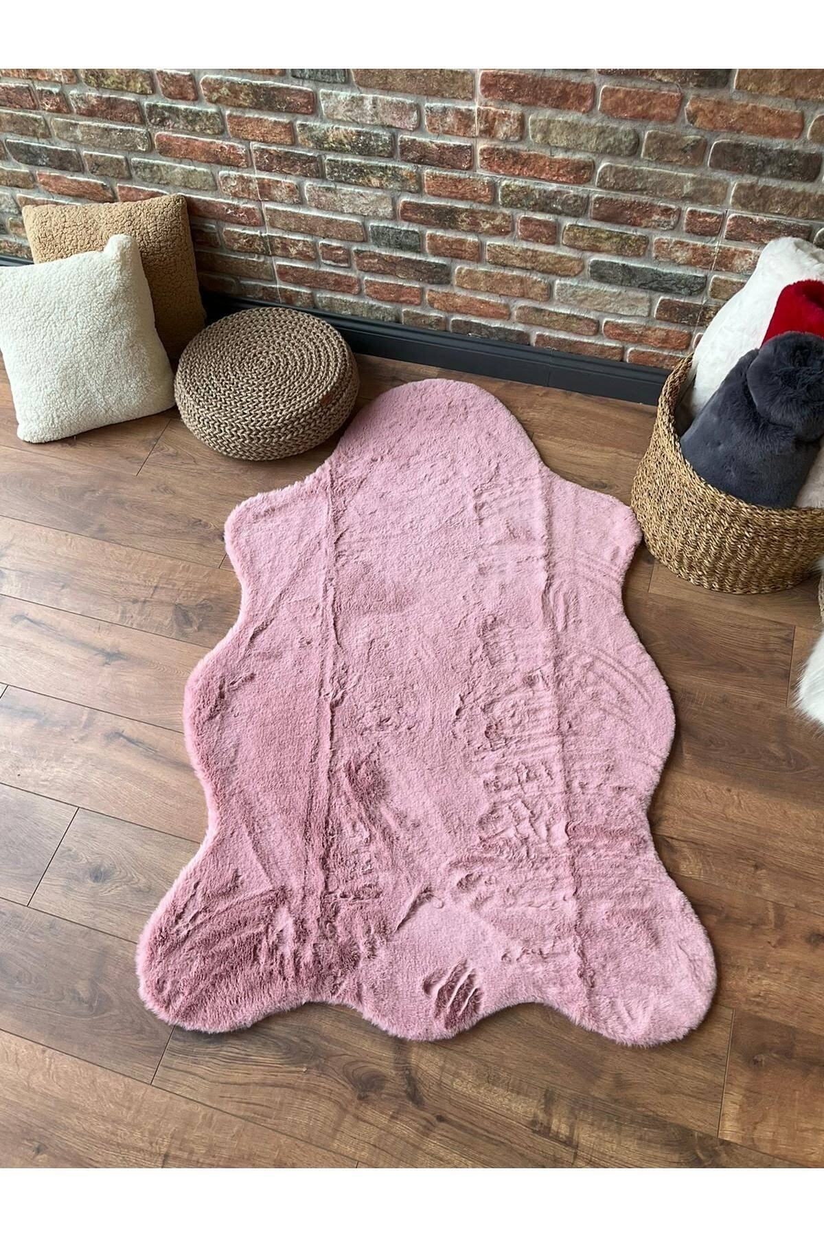 SARAZ HALI Tavşan Tüyü Post Peluş Ultra Yumuşak Post Puffy Pembe fotoğrafı 5 (önizleme)