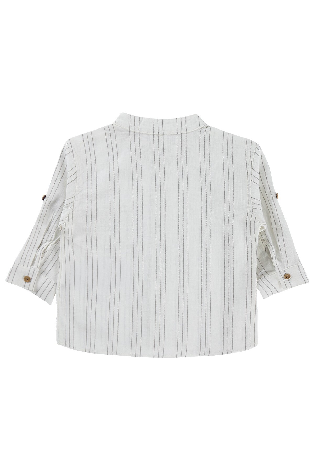 Civil Baby Çizgili 6-18 Ay Gömlek - Ekru 9-12 Ay fotoğrafı 3 (önizleme)