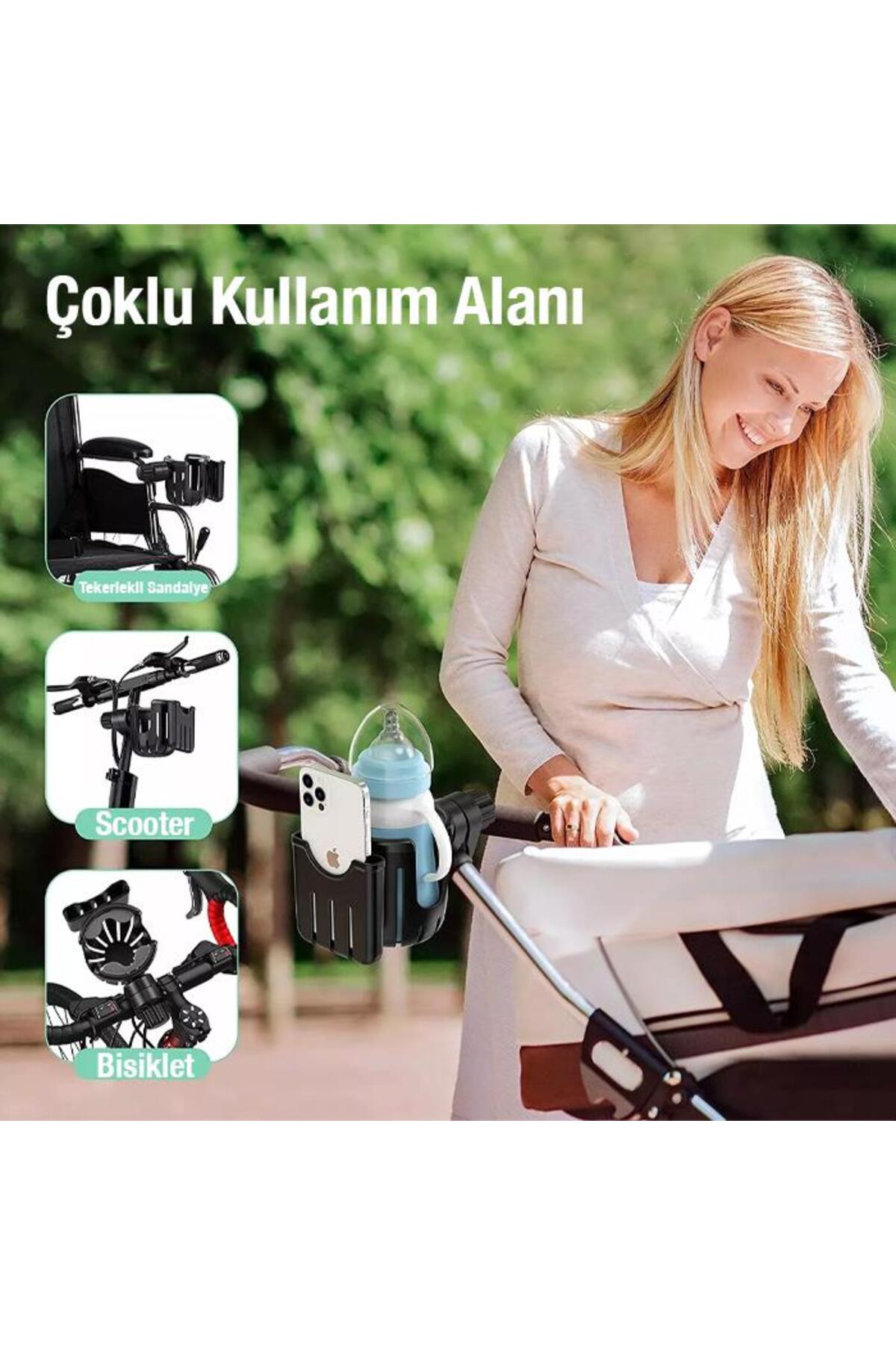 coofbe Bebek Arabası Bisiklet Motosiklet İçin Ayarlanabilir Bardak ve Cep Telefonu Tutucu Biberon Tu fotoğrafı 2 (önizleme)