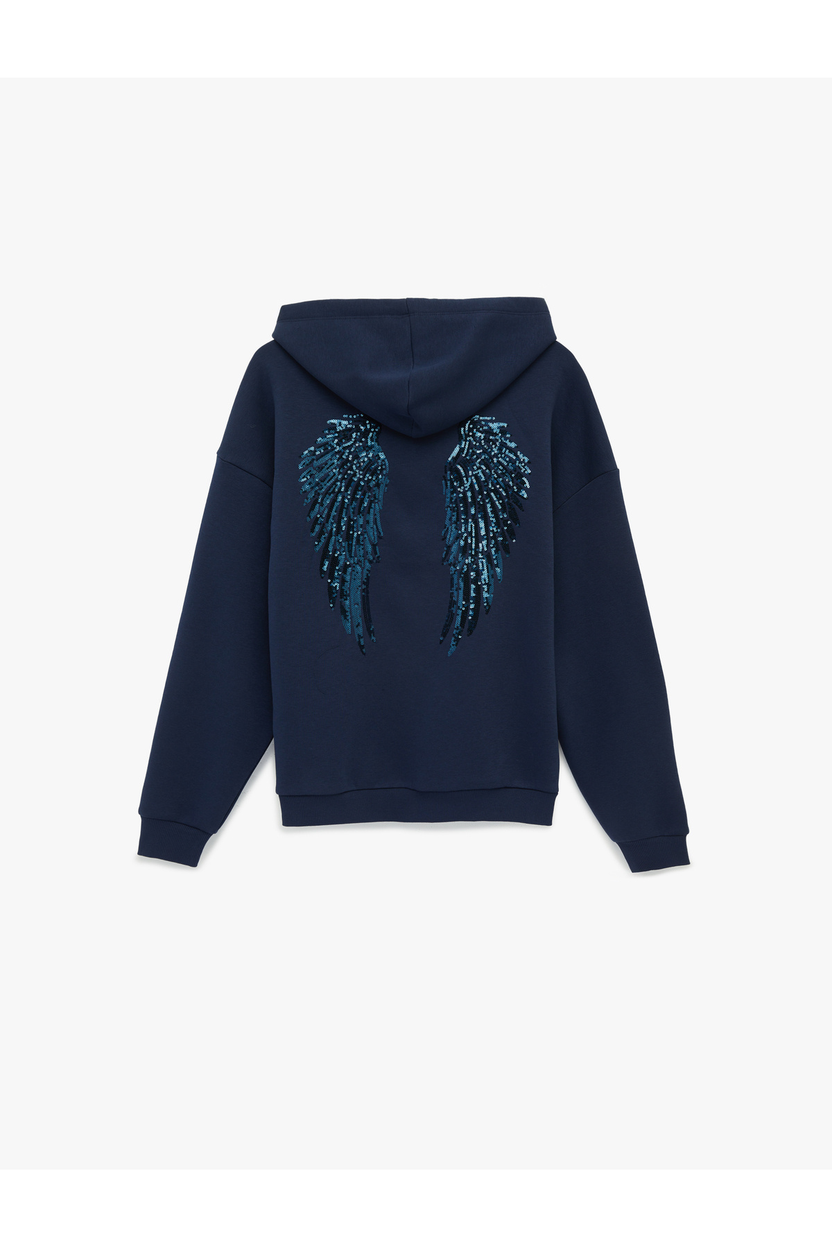 Koton  Şardonlu Fermuarlı Kanguru Cepli Taşlı Baskılı Kapüşonlu Sweatshirt - Görsel 5