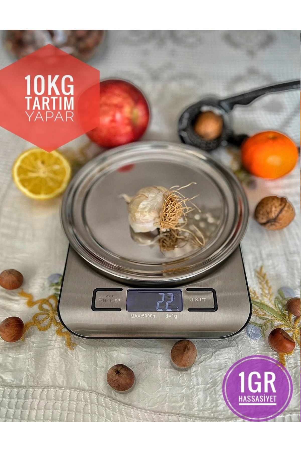 10-kg Precision Kitchen Scale-stainless Body with Steel Pan