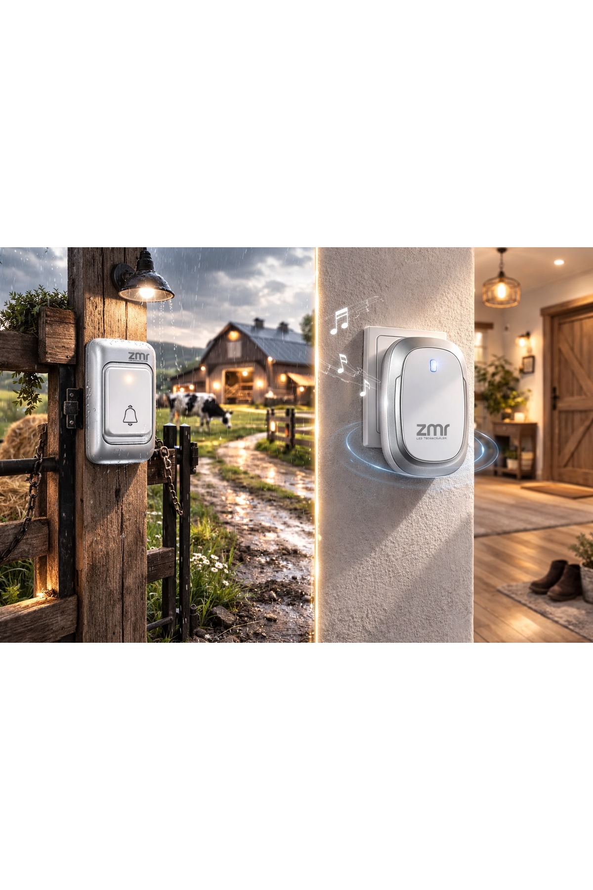 ZMR LUMIXA PİLLİ KABLOSUZ KAPI VE ÇAĞRI ZİLİ (PİLLER DAHİL