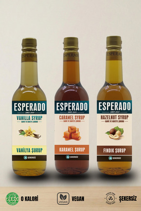 ESPERADO Şekersiz Sugar Free Vanilya*karamel*fındık Aromalı Kahve Şurubu 750 ...
