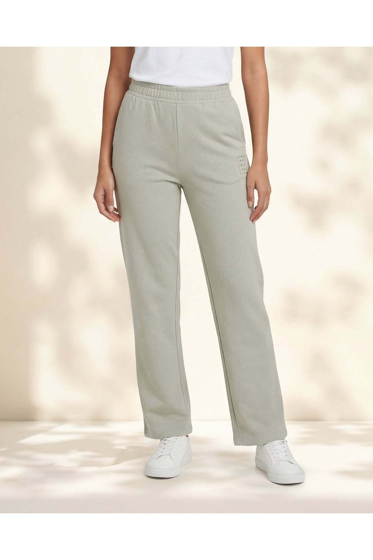 REDTAG Women Green Straight Fit Jog Pants