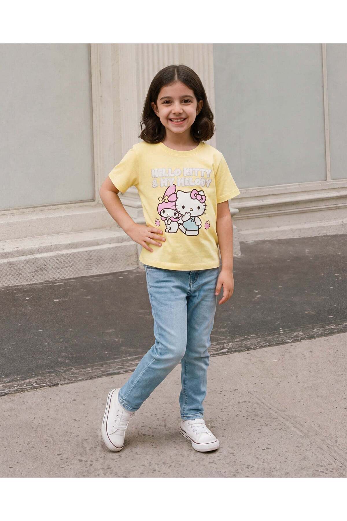 REDTAG Girls Yellow Embellished T-Shirt