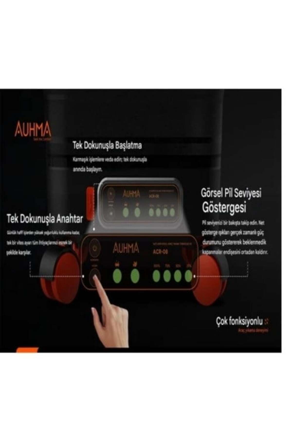 Acr-08 Katlanabilir Kovalı Basınçlı Araç Yıkama Makinesi | 20.000 MAH Batarya | 335 Psı Güç |