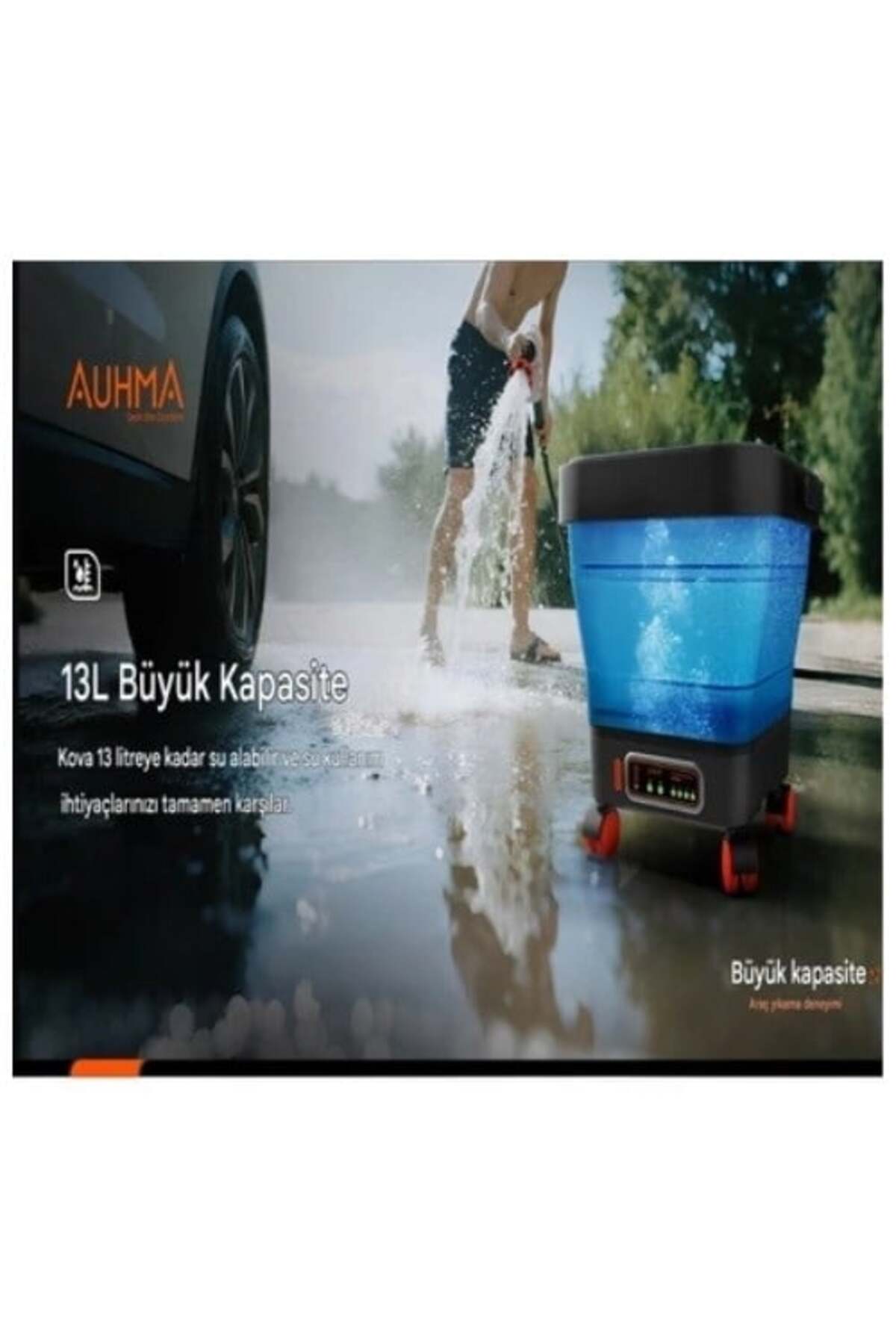 Acr-08 Katlanabilir Kovalı Basınçlı Araç Yıkama Makinesi | 20.000 MAH Batarya | 335 Psı Güç |