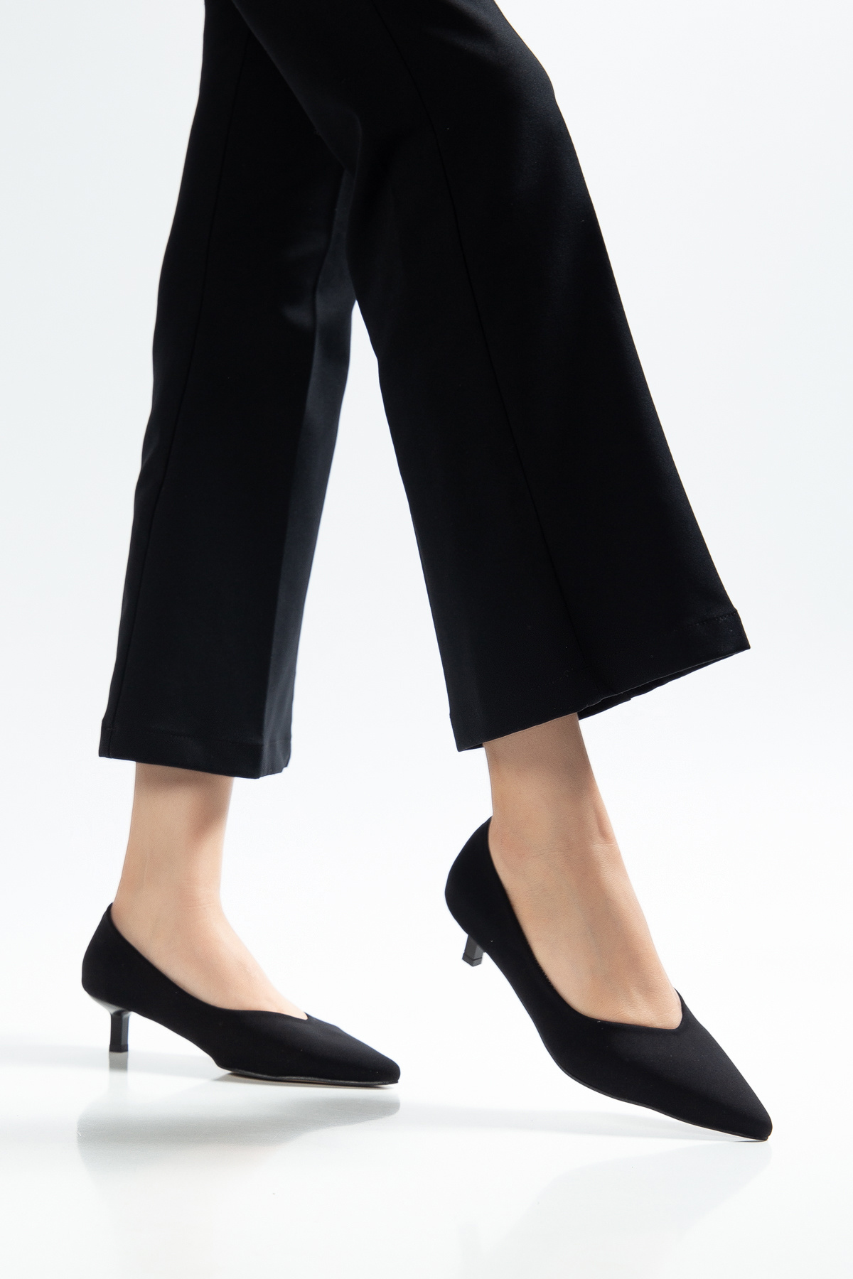 Elosy  HUUN SİYAH SATEN KISA TOPUKLU AYAKKABI - Görsel 5