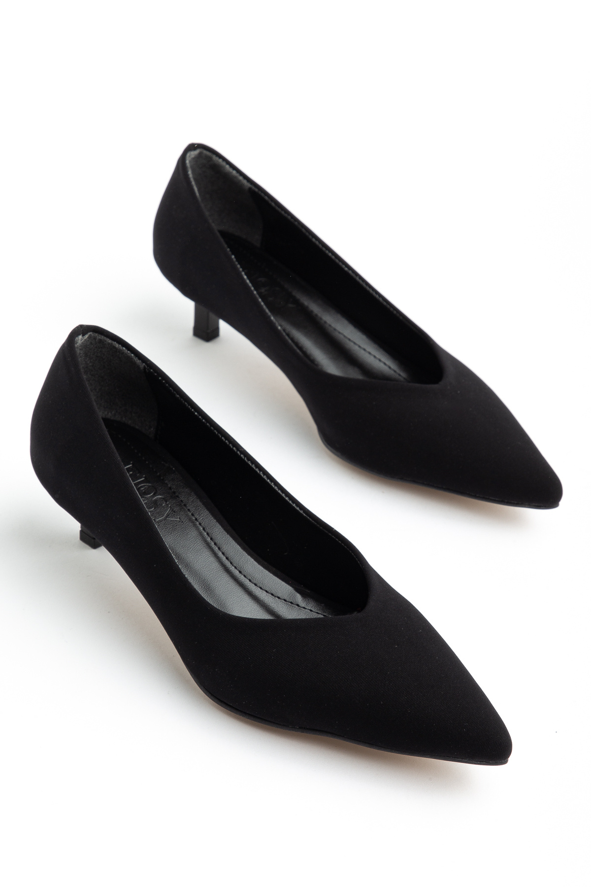 Elosy  HUUN SİYAH SATEN KISA TOPUKLU AYAKKABI - Görsel 2