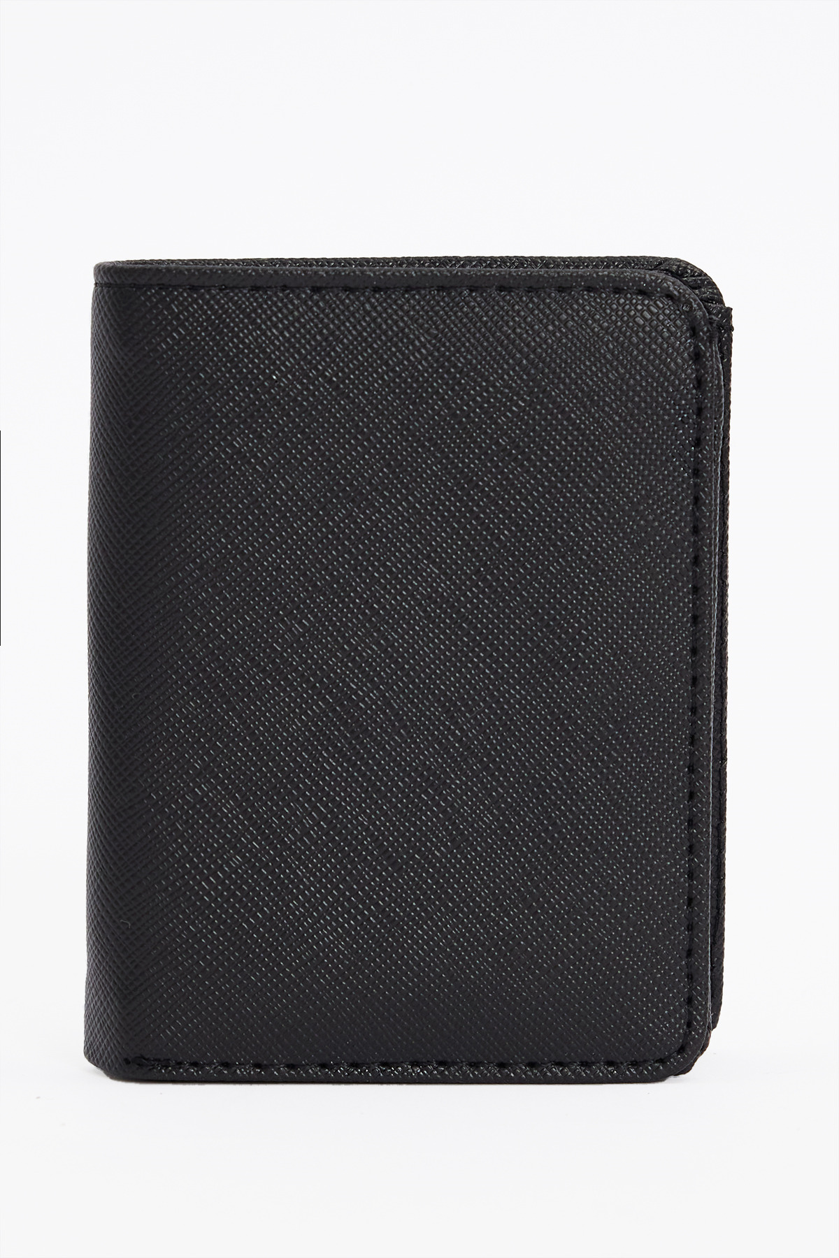 Men's Black Textured Card Holder Wallet