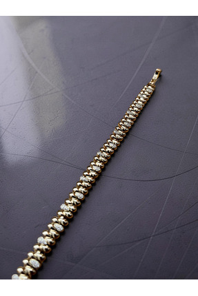 Noi jewelry Akış Formlu Gold Bileklik