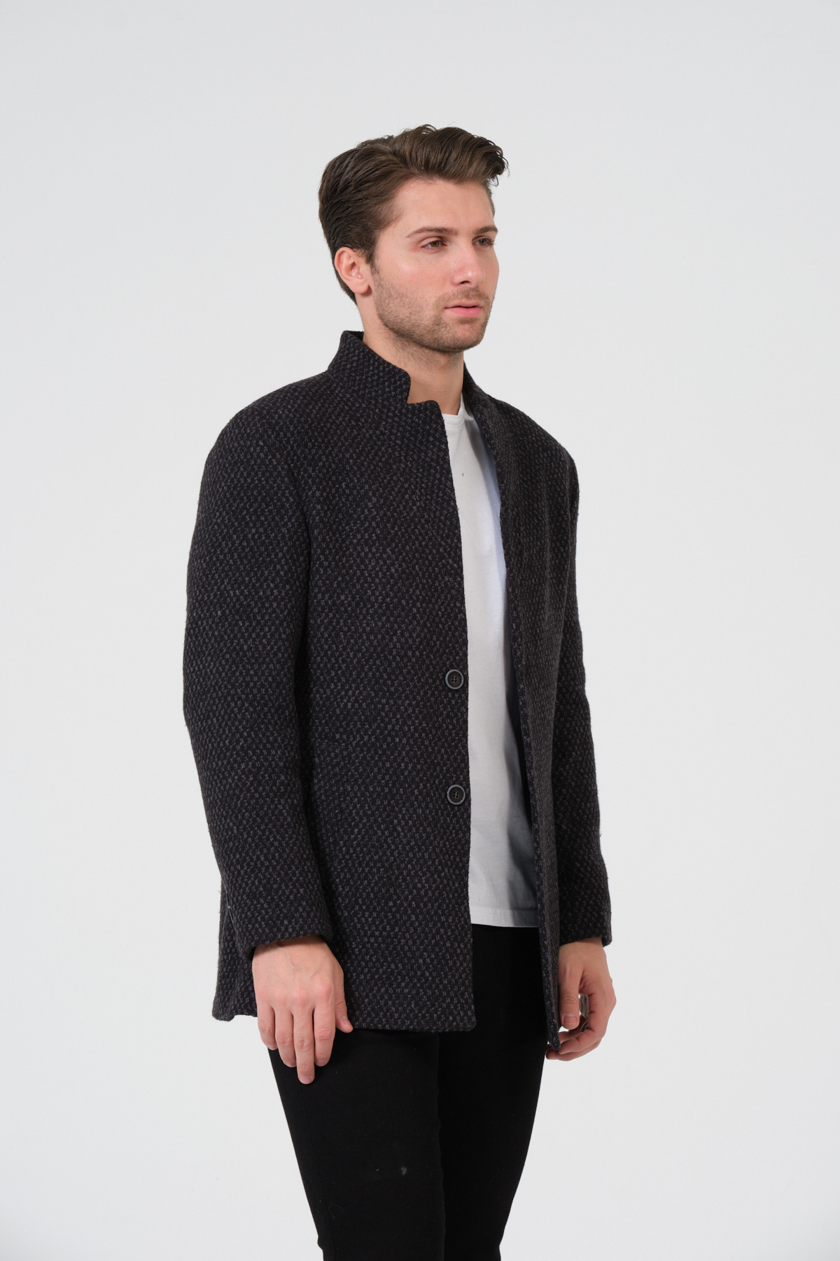 VALUE FASHION  Erkek Slim Fit Kaşe Kaban, Ceket, Mont - Görsel 3