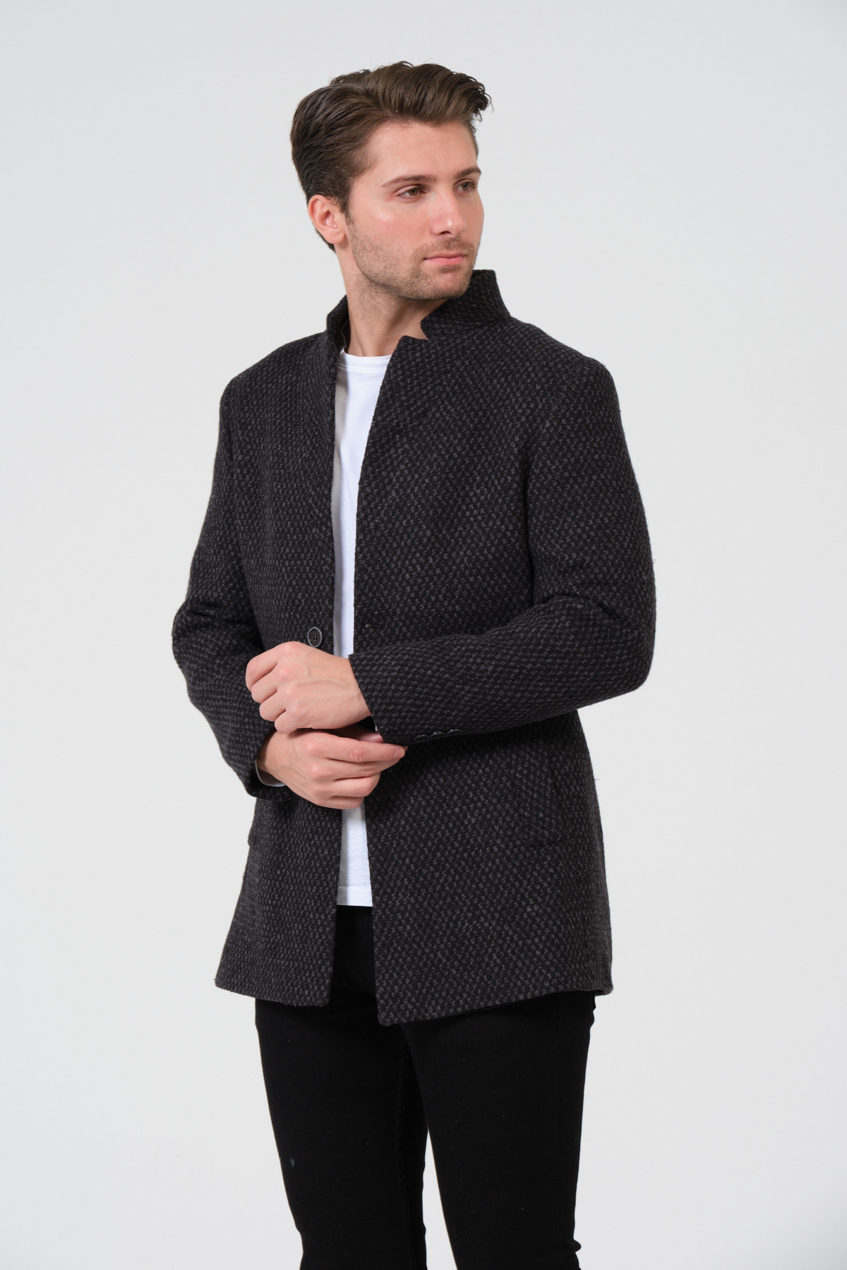 VALUE FASHION  Erkek Slim Fit Kaşe Kaban, Ceket, Mont