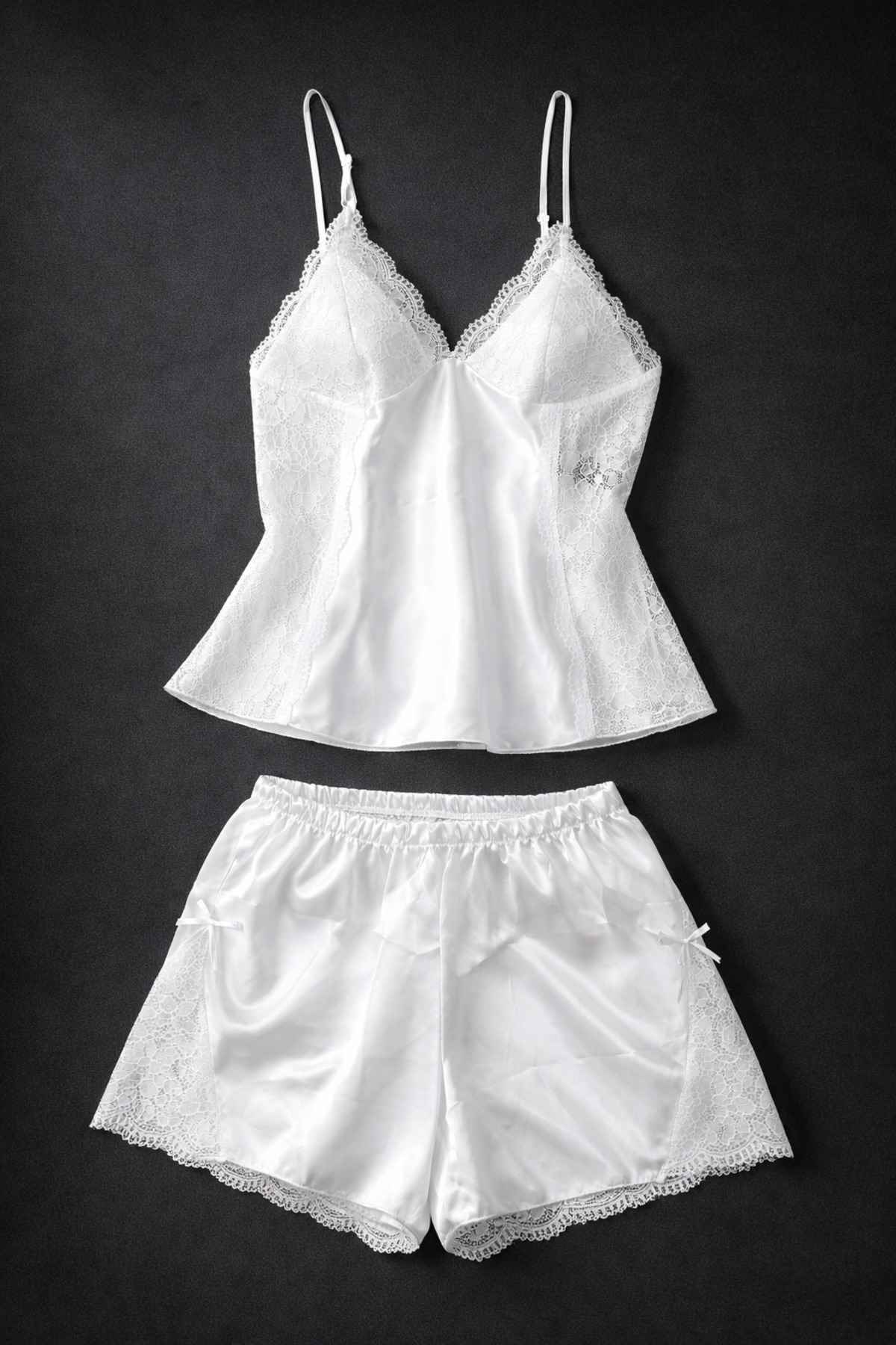 elarissa Dantel detaylı şortlu takım gecelik