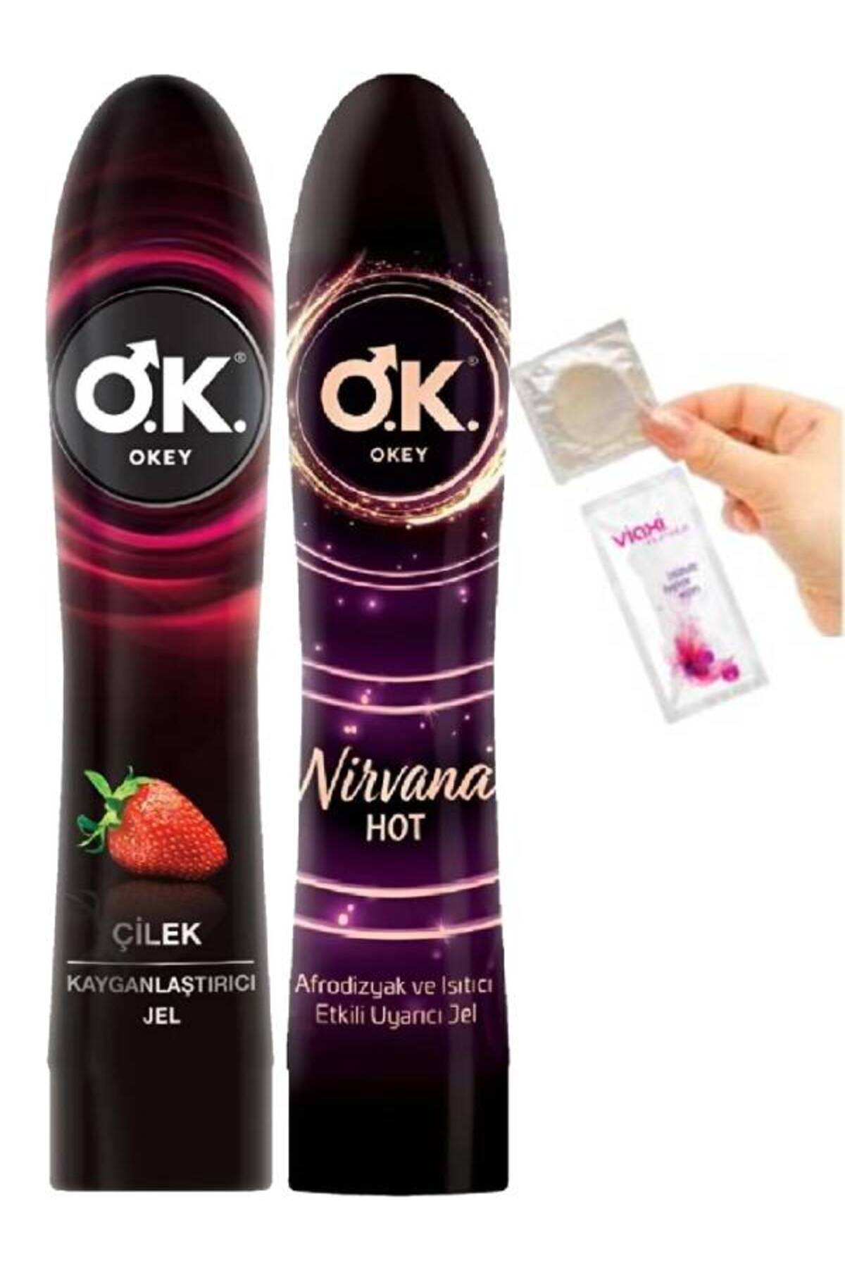 WILD STRAWBERRY 超美品 Okey Nirivana Hot+Çilekli Kayganlaştırıcı 2'li Jel Set 200 ml+