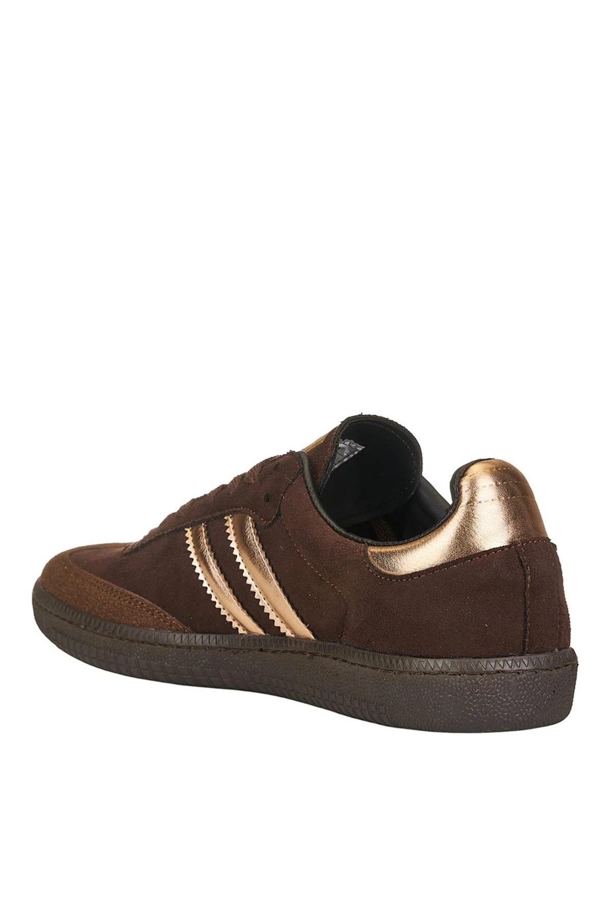 BLOWİA  Kadın Sneaker Süet Ayakkabı Kahverengi Rose Gold Detaylı Günlük Spor Ayakkabı - Görsel 5