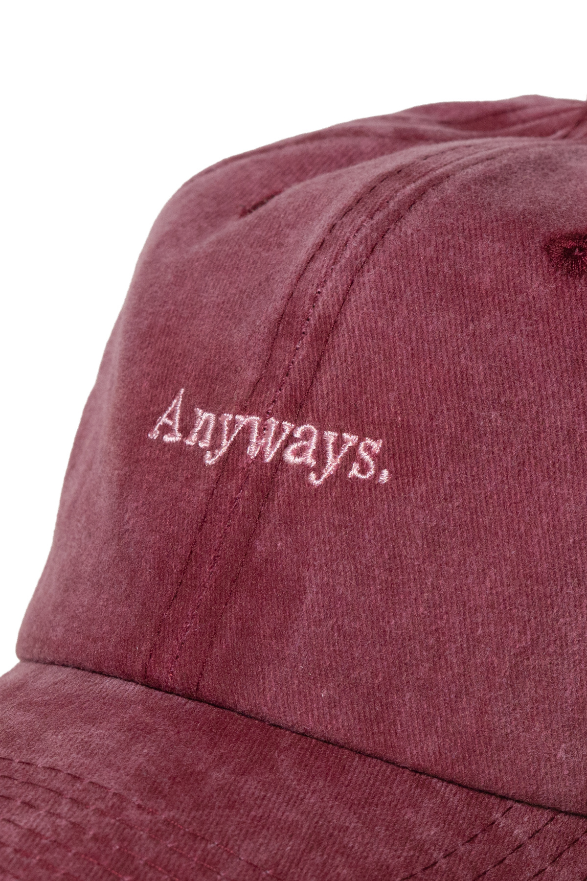Nome Studio Yazı Nakışlı Bordo Şapka Anyways Minimal Streetwear ve Açık Pembe Yazı Nakışlı Pamuklu Şapka görsel 4