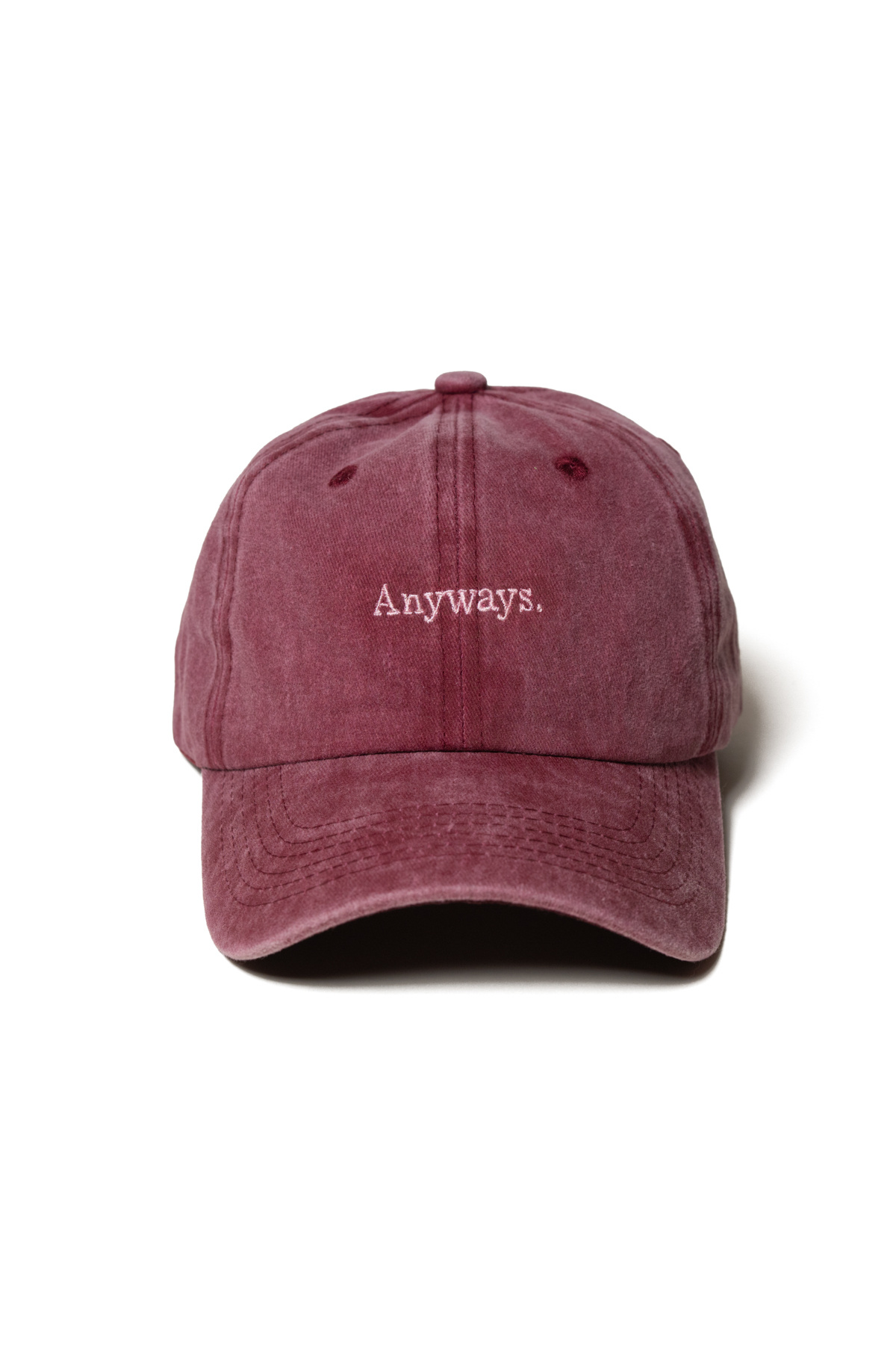 Nome Studio Yazı Nakışlı Bordo Şapka Anyways Minimal Streetwear ve Açık Pembe Yazı Nakışlı Pamuklu Şapka
