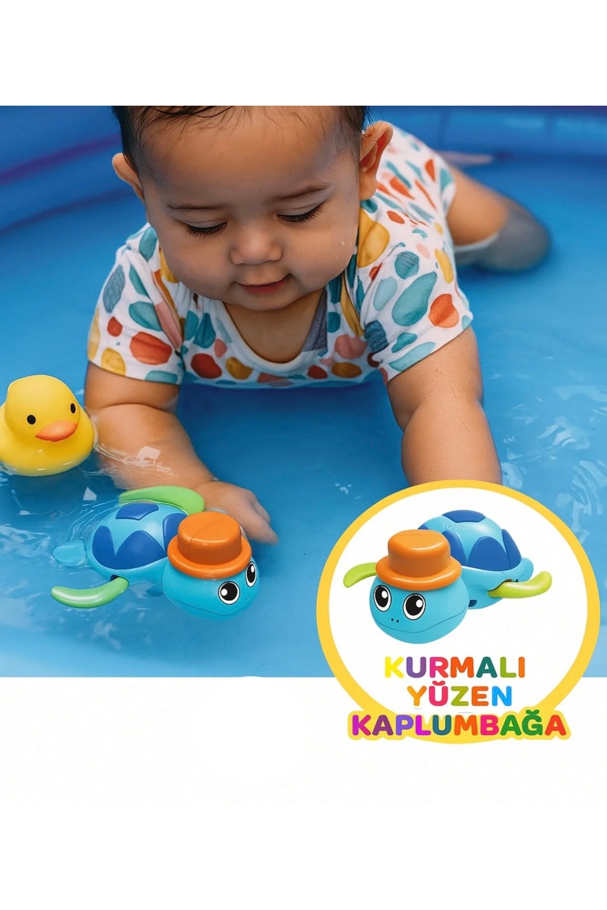 BC 1 Adet Kurmalı Yüzen Kaplumbağa Banyo Küvet Havuz Deniz Oyuncağı 12 Cm. fotoğrafı 2 (önizleme)