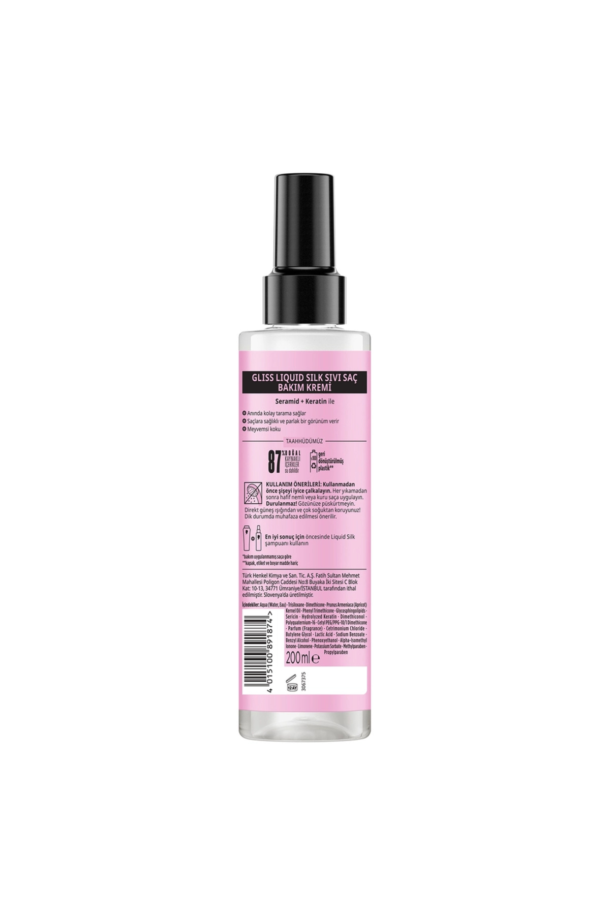 Liquid Silk Sıvı Saç Bakım Kremi 200 ml. — GLILSSL — تصویر 2 از 2