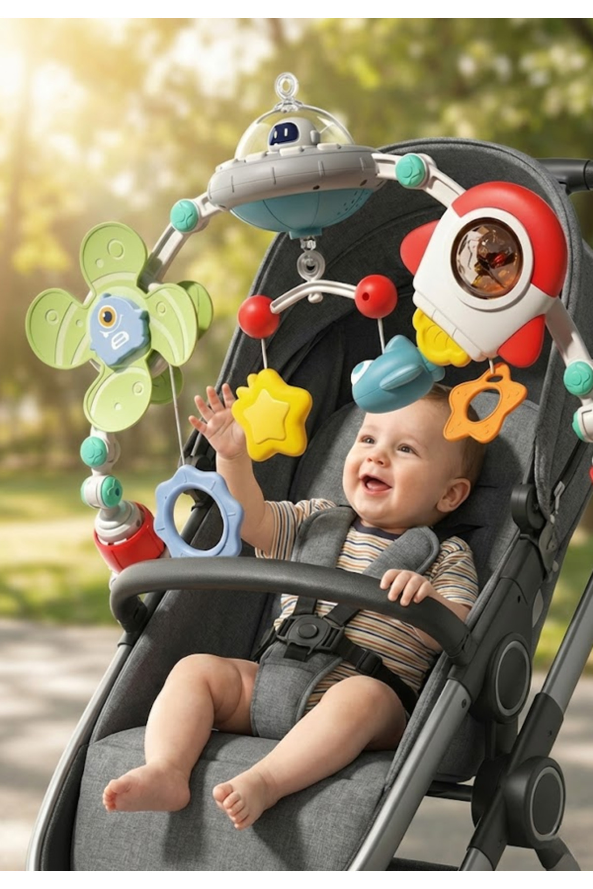 Gokidy Uzay Temalı Işıklı Müzikli Çıngıraklı Dönence fotoğrafı 2 (önizleme)