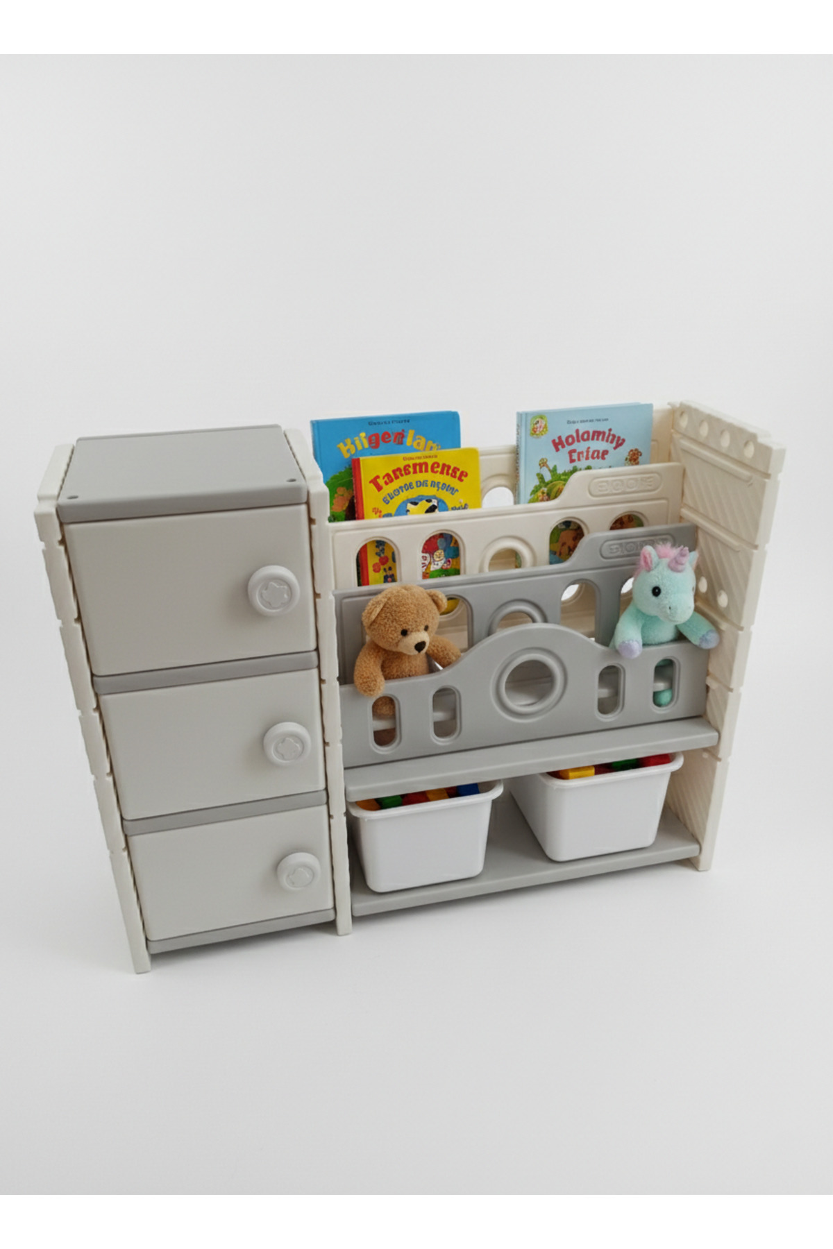کتابخانه Montessori MontiCastle برای کودکان و organizer بزرگ برای اسباب بازی