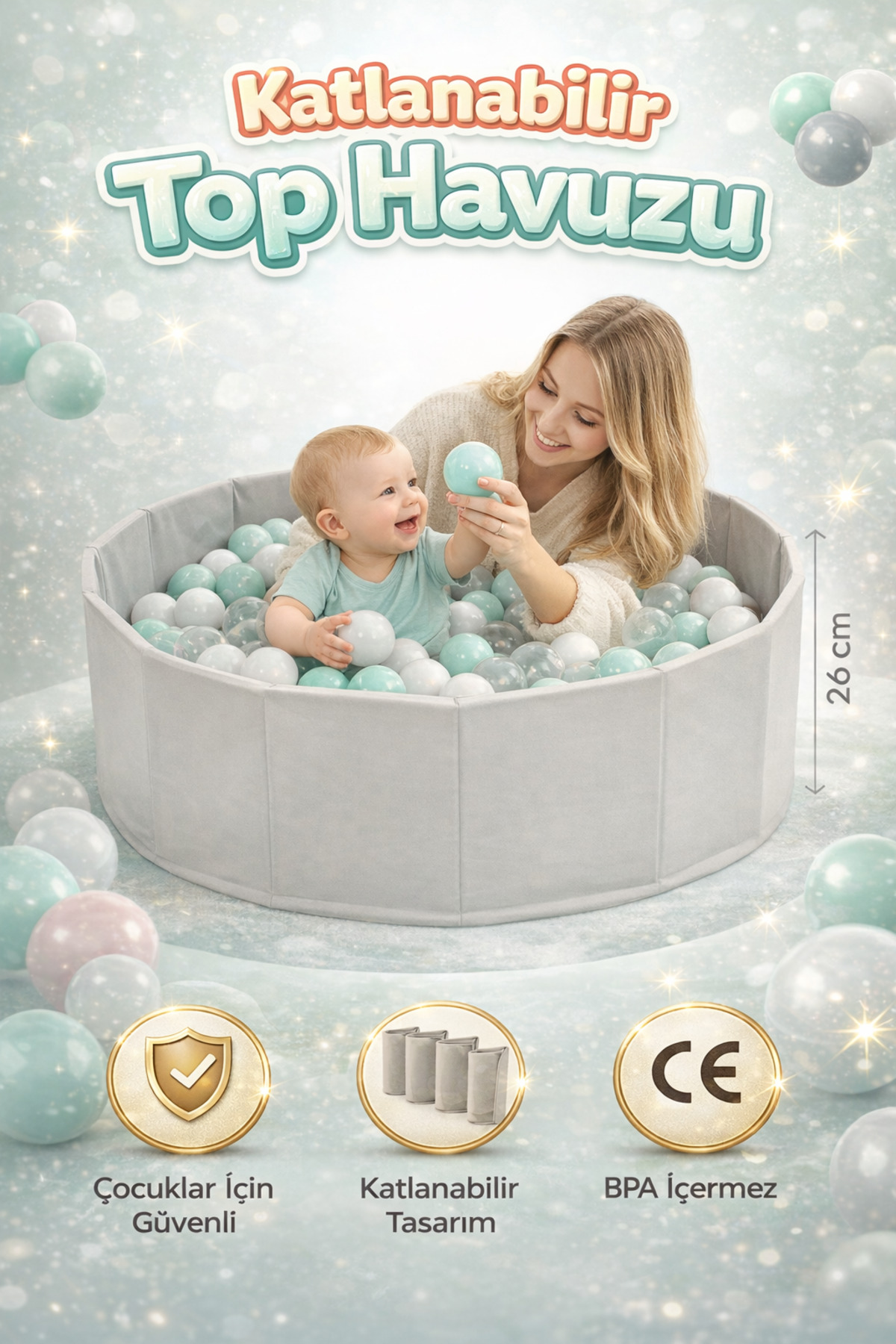 Sozzy Toys Çocuk Top Havuzu – Güvenli Oyun Alanı - TOPLAR DAHİL DEĞİLDİR fotoğrafı 2 (önizleme)