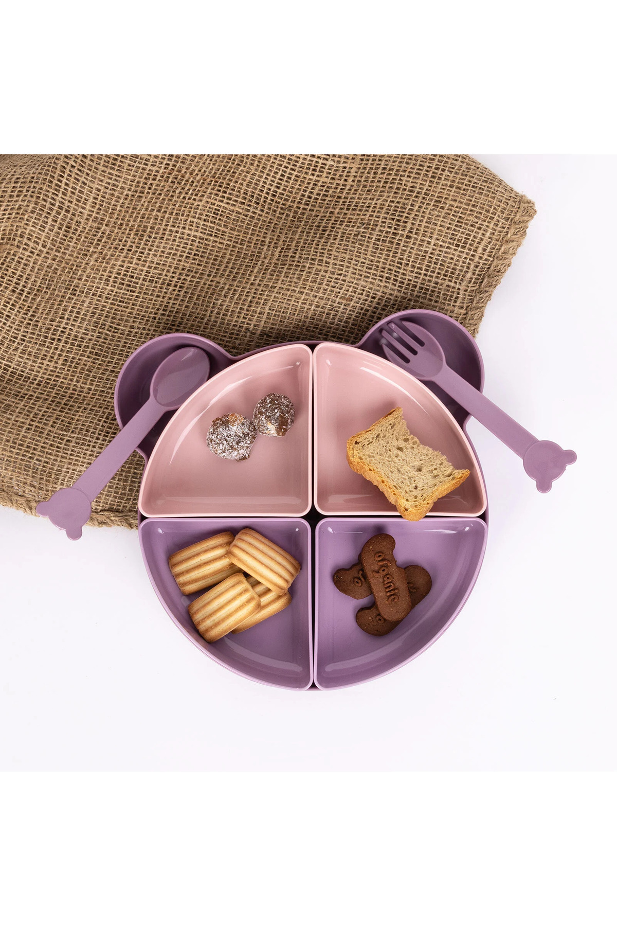 Baby Plus 7 parça yemek seti Lila-Mor fotoğrafı 2 (önizleme)