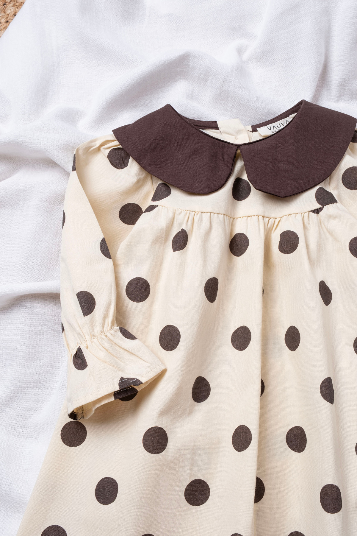 Vauva Bebek Çocuk Elbise Yaka Detaylı Baskılı Bayramlık Poplin Elbise fotoğrafı 3 (önizleme)