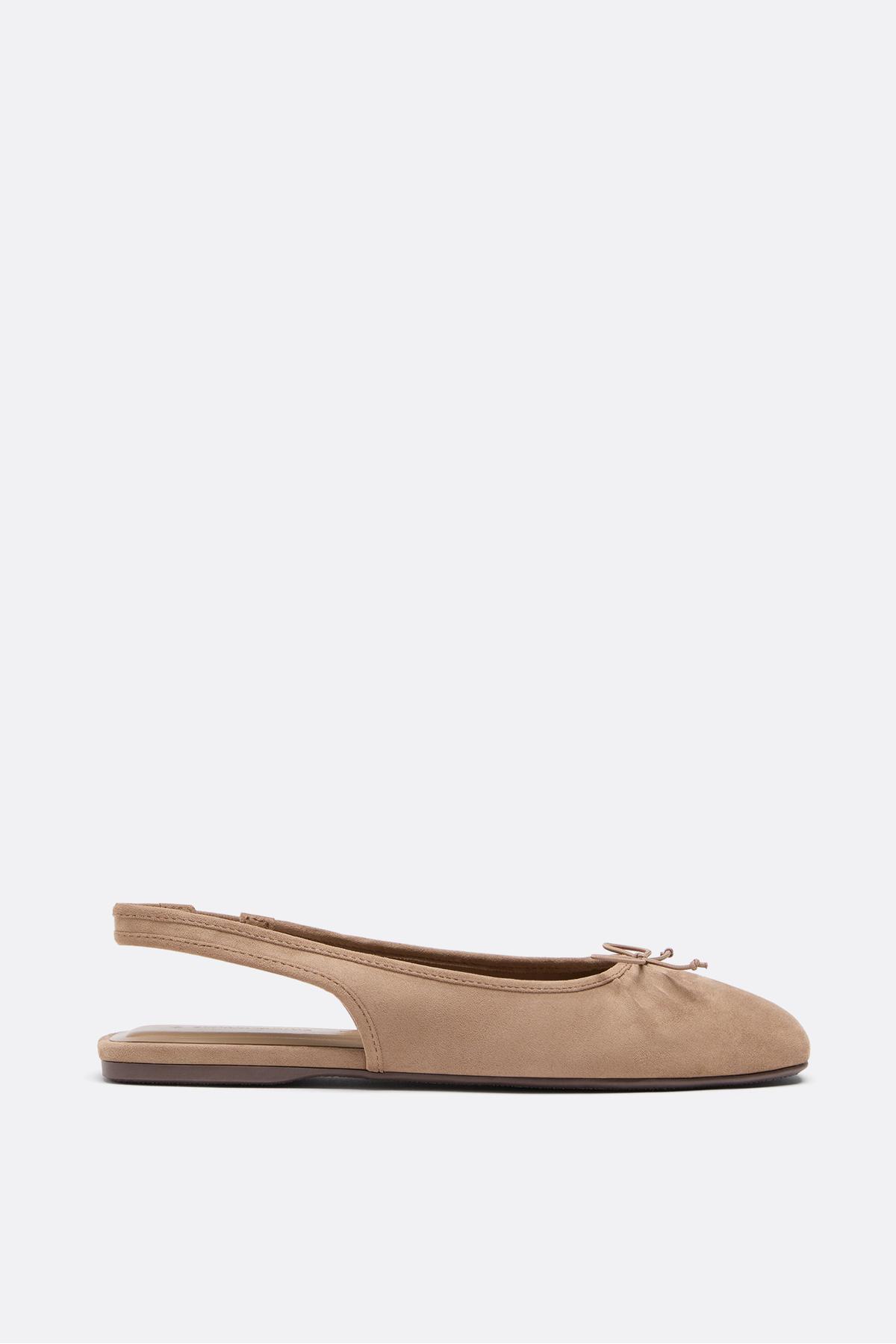 Stradivarius  Destalonlu suni deri babet