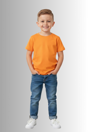 Windy Island Erkek Çocuk Bisiklet Yaka %100 Pamuk Basic Kısa Kollu T-shirt