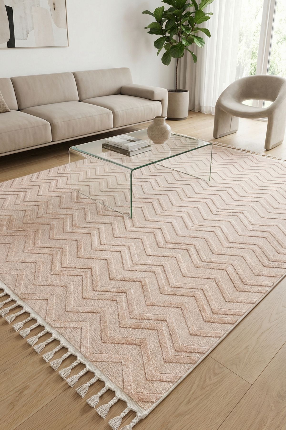 Ivora Extra Soft Living Room Rug | Custom Size, Easy Cleaning, Robot Vacuum Cleaner Compatible