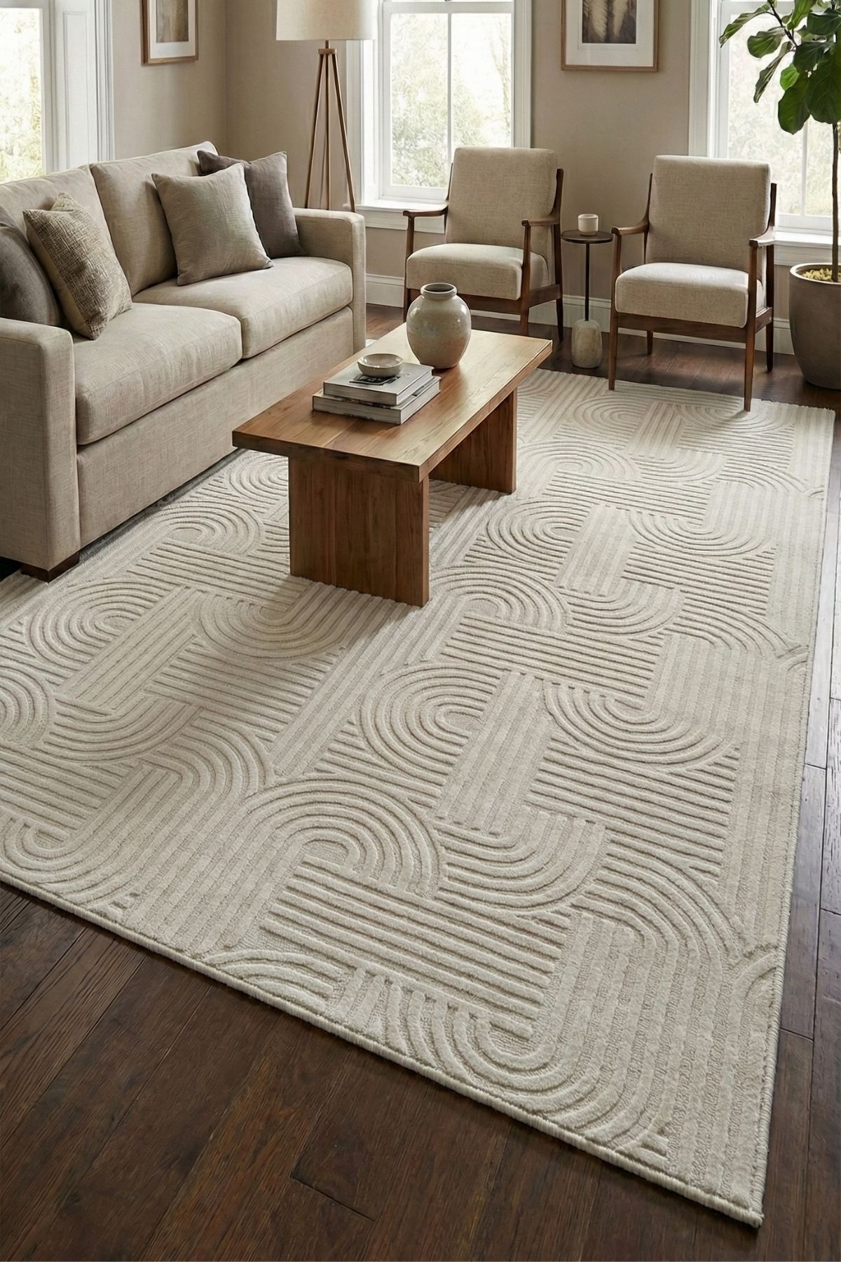 Lexus White Premium Carpet & Runner | Special Anti-Slip Base • Washable • Anti-Dust • Modern