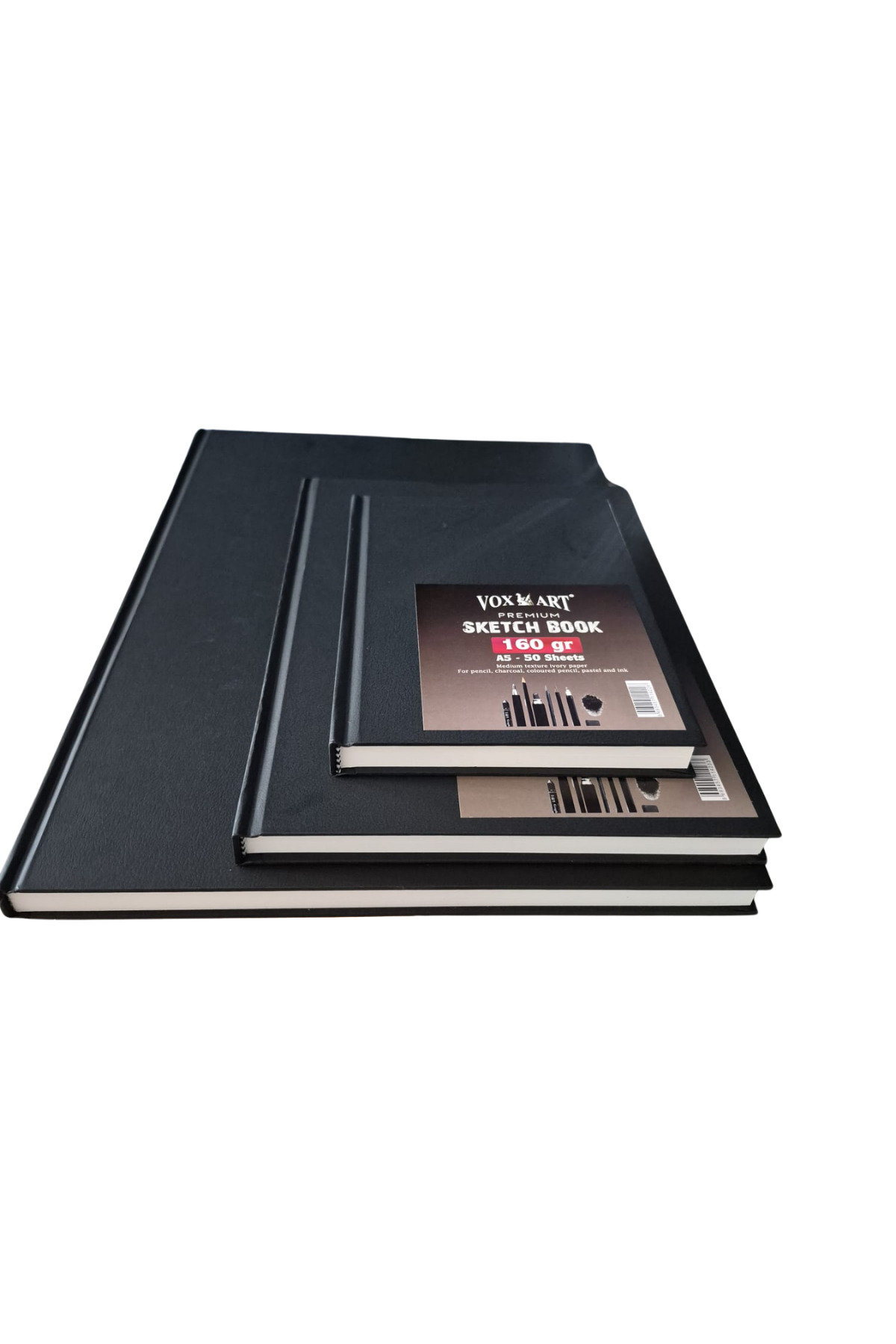 Vox Art Sert Kapak Eskiz Çizim Defteri 3'lü Set (A3+A4+A5) 160 gr