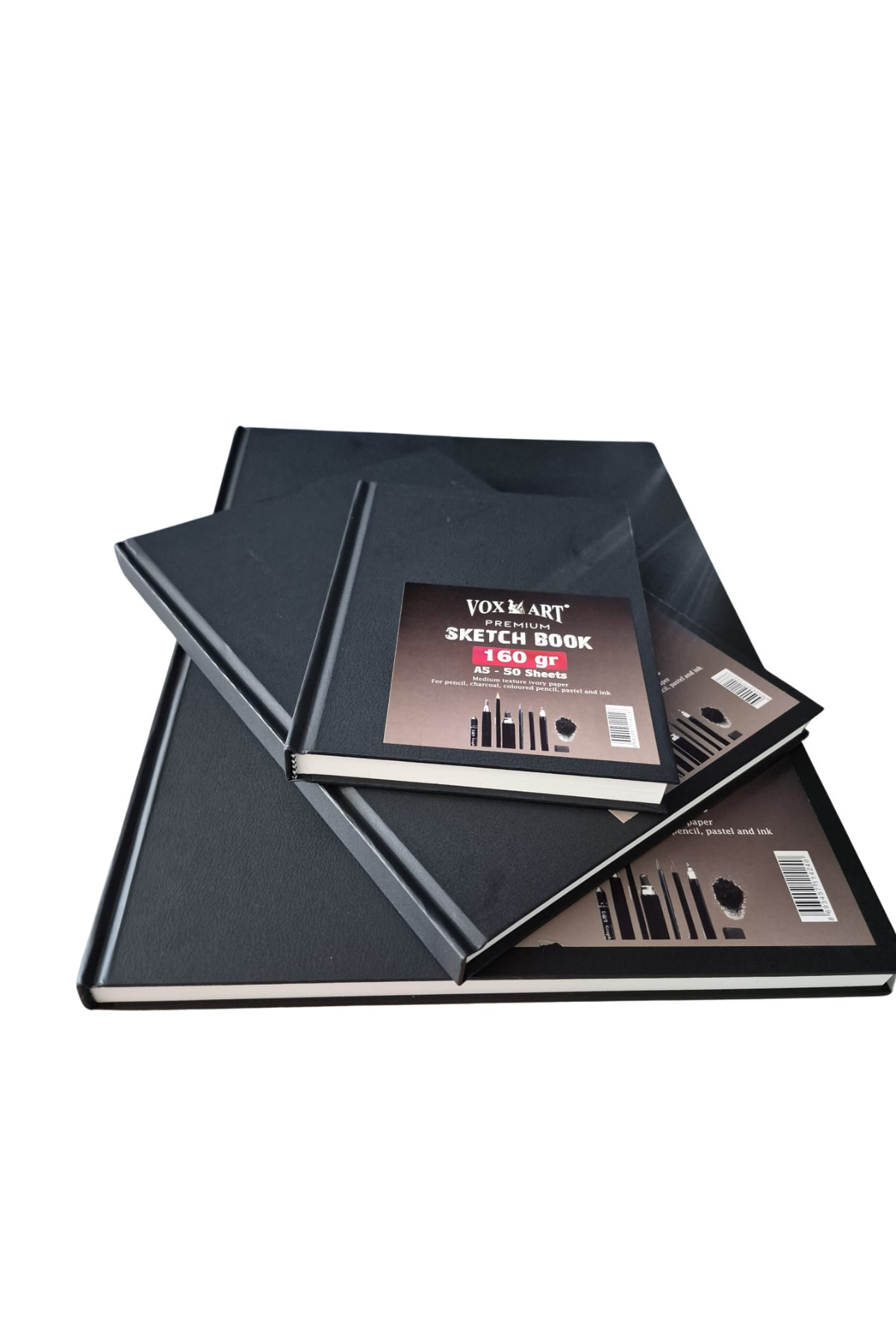Vox Art Sert Kapak Eskiz Çizim Defteri 3'lü Set (A3+A4+A5) 160 gr