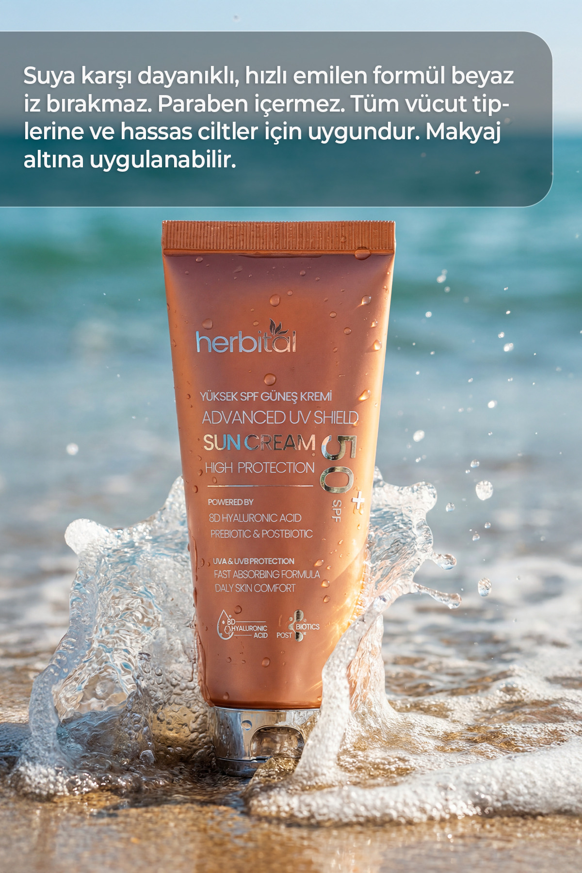 SPF 50+ Güneş Kremi Leke Karşıtı ve Beyaz İz Bırakmayan – 8D Hyaluronik Asitli — HBL-0005 — تصویر 7 از 7
