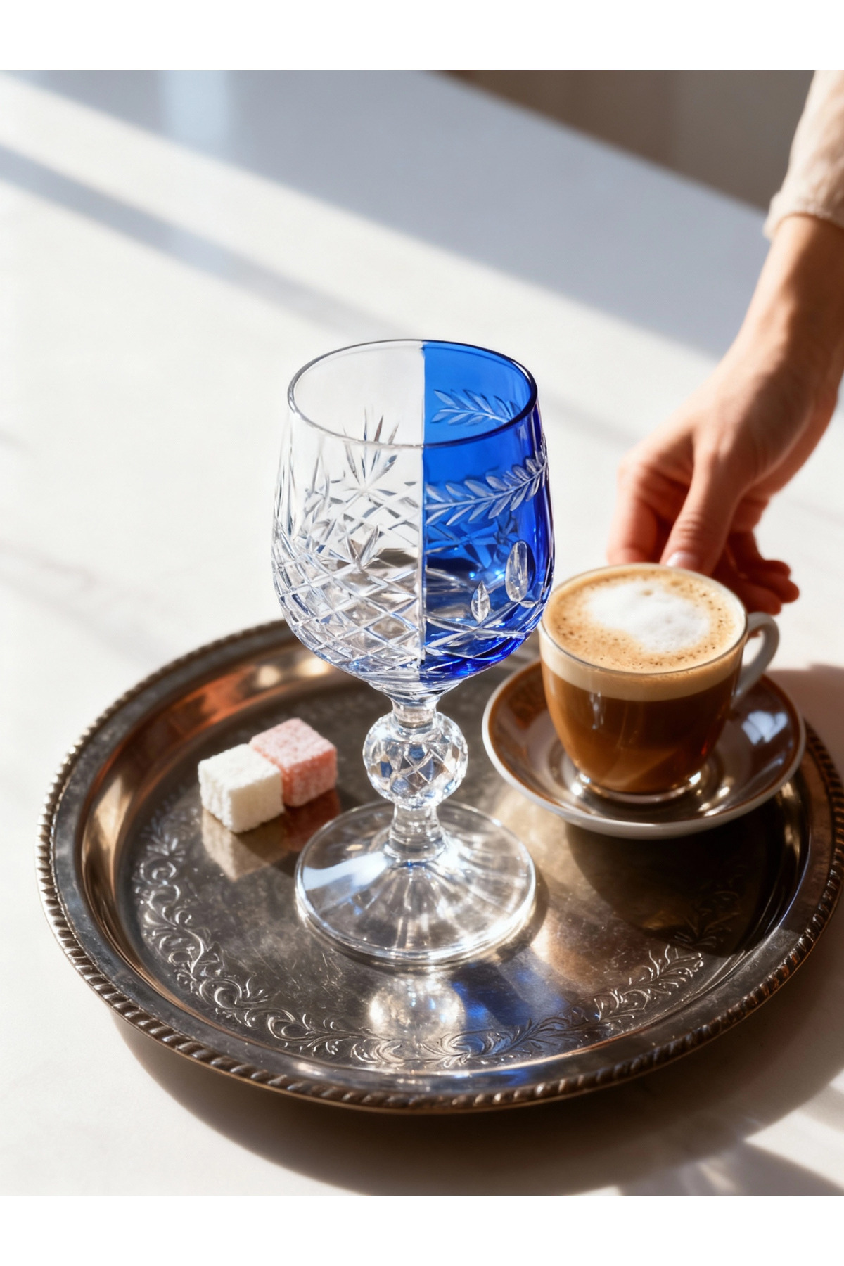 Margerie Bohemia Hybrid Crystal Hand-Cut Glass 150cc | Coffee-Side Water & Sherbet Glass