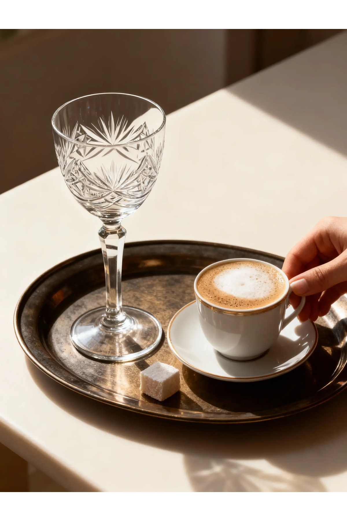 Margerie Vintage Hand-Cut Crystal Glass 165cc | Coffee-Side Water & Sherbet Glass