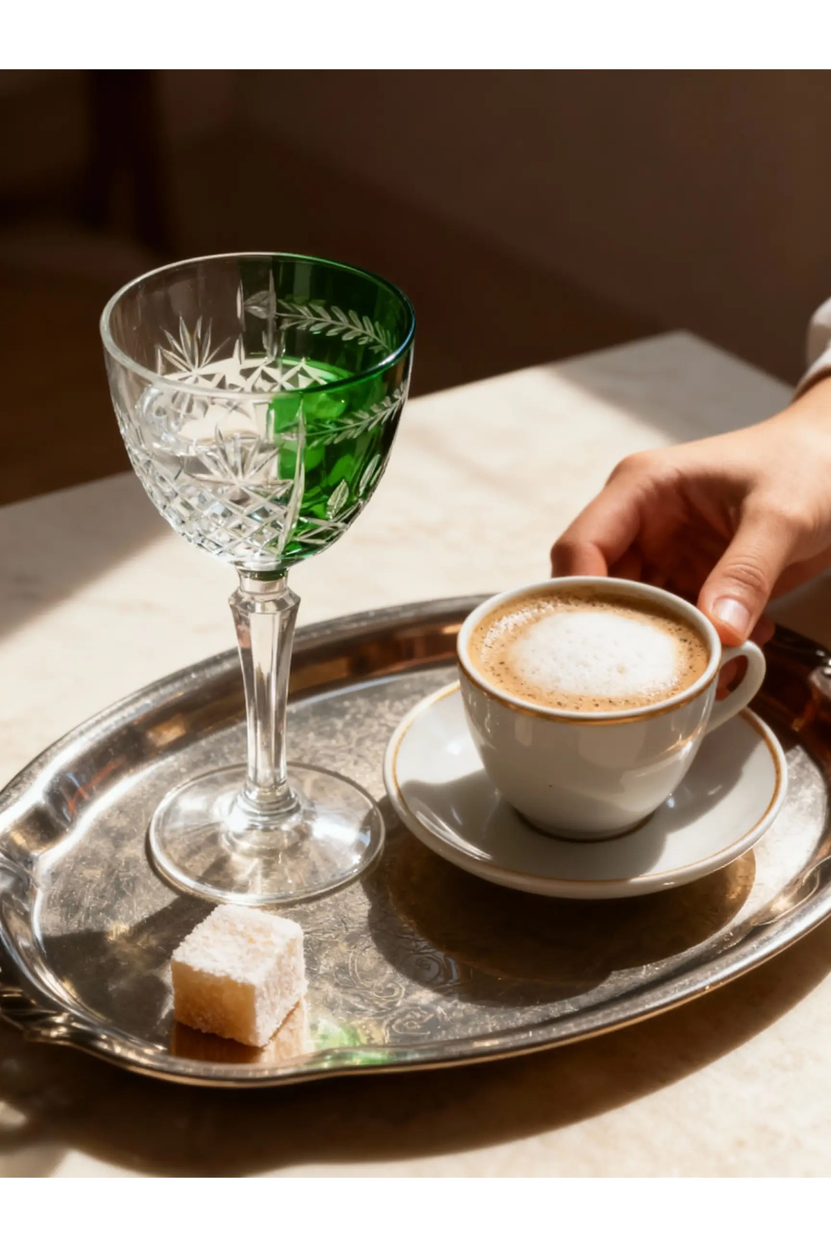 Margerie Aurel Hybrid Vintage Hand-Cut Antique Crystal Goblet 165cc | Coffee-Side Water