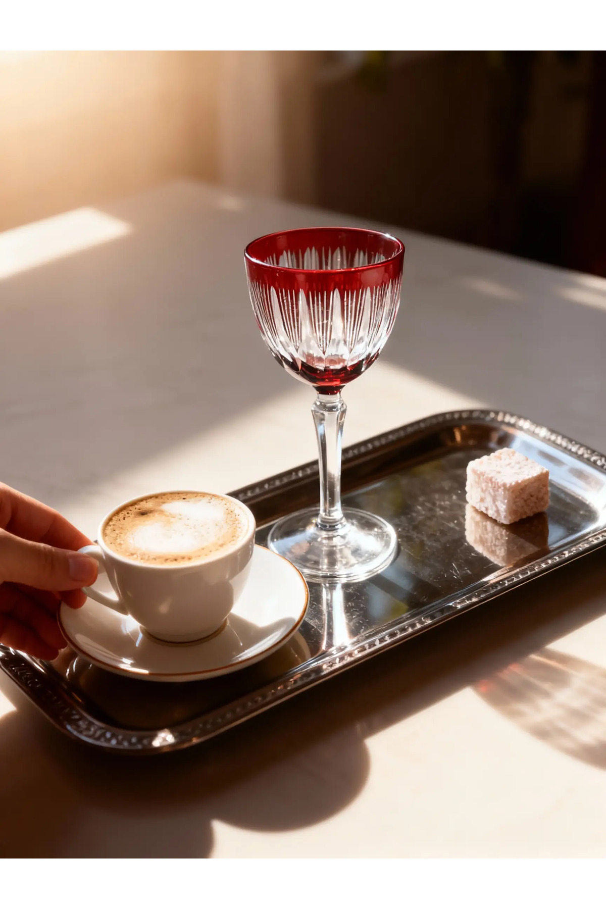 Margerie Grape Vintage Hand-Cut Crystal Glass 165cc | Coffee-Side Water & Sherbet Glass