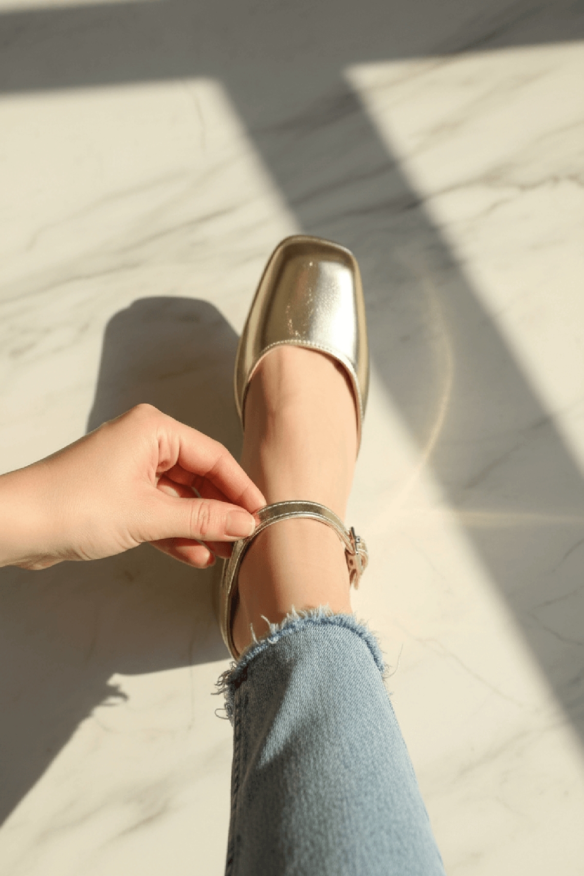 DURUNUN BUTİĞİ  Kiss Gold Platform ( 9 Cm Topuklu ) Günlük Topuklu Ayakkabı - Görsel 5