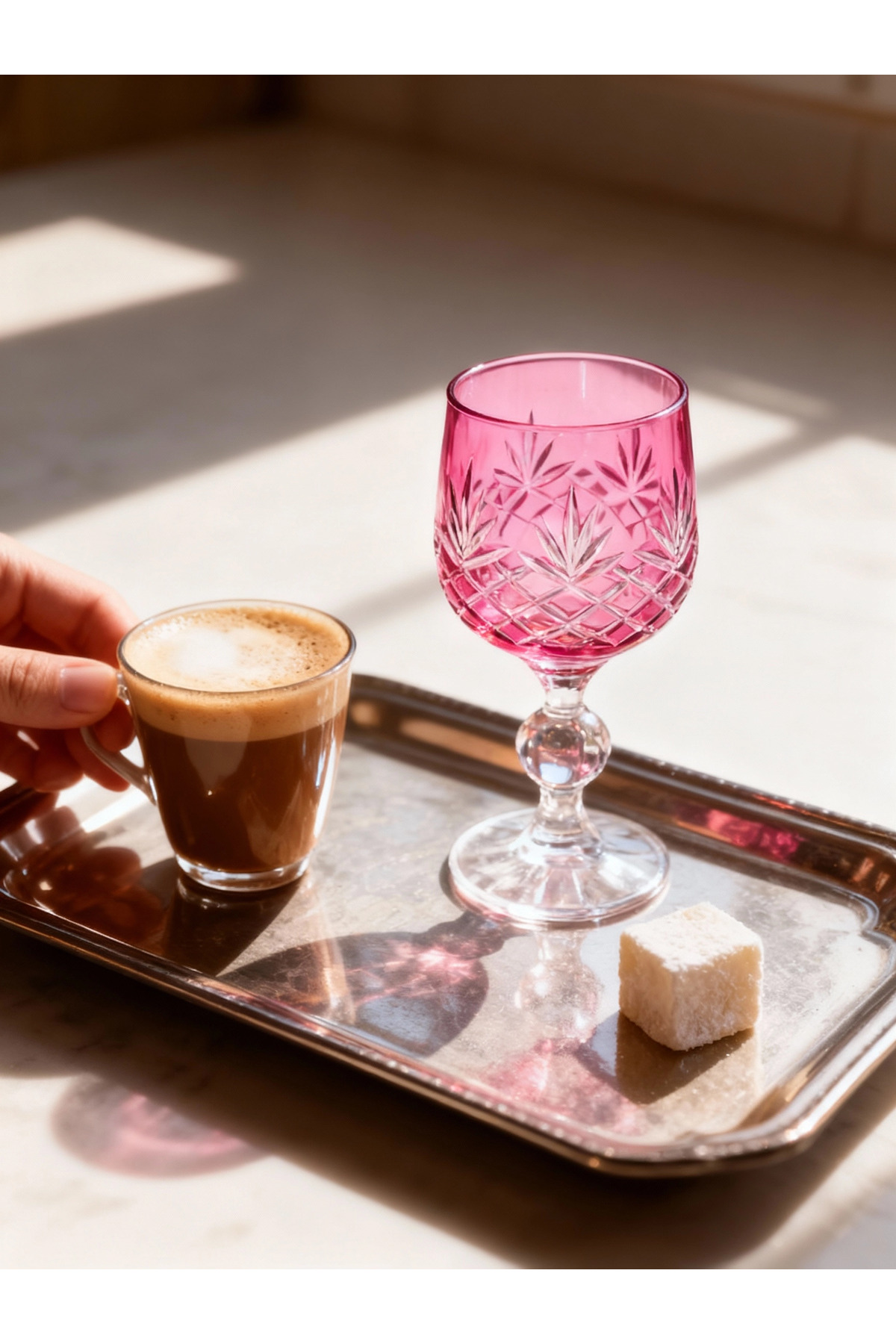 Margerie Ara Bohemia Crystal Hand Cut Coffee Side Water Glass 150cc