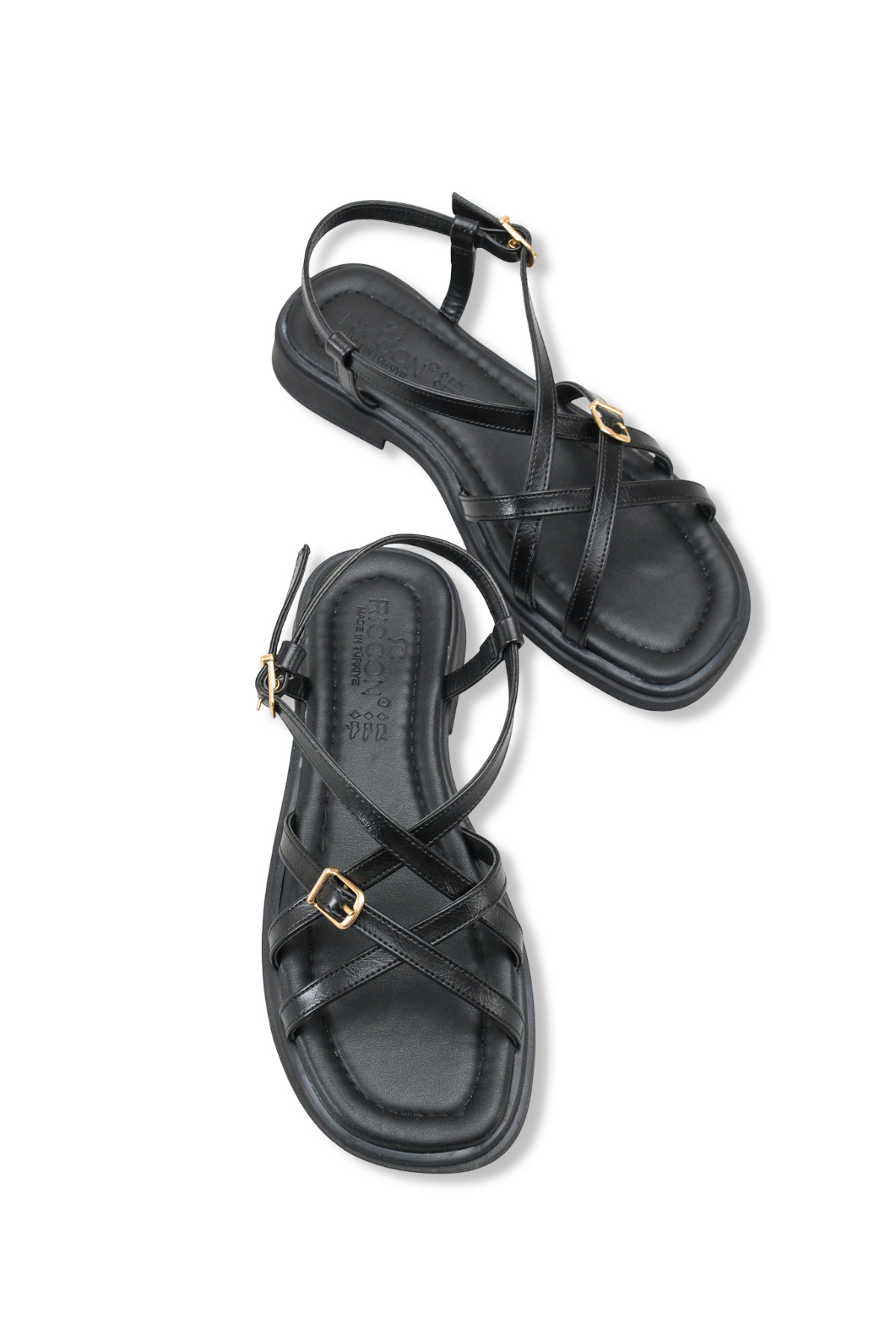 Riccon  Kadın Sandalet 00121002 Siyah Rustik - Görsel 3