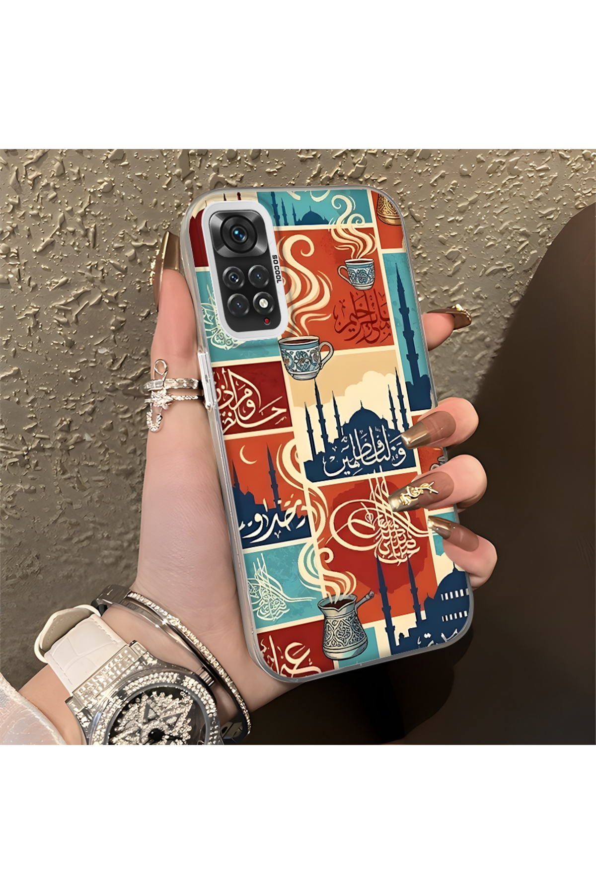 Redmi Note 11 Compatible Silicone Edge Hard Back Anti Fall Phone Case Traditional Culture