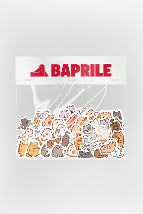 Baprile Kediler 80 Parça Sticker Paketi Kaliteli Su Geçirmez Etiket Seti