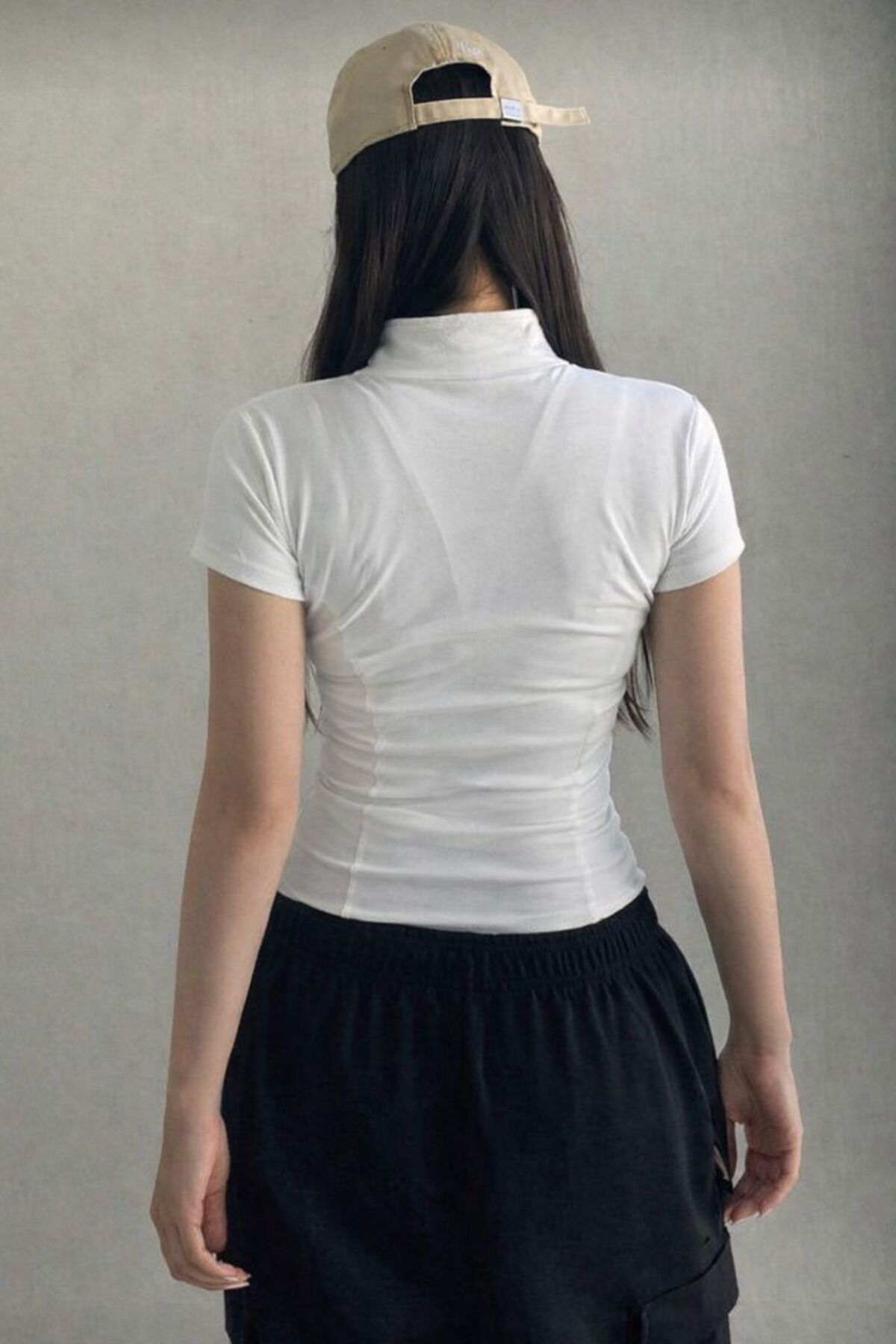 EDVESS Fermuarlı Estetik Crop T-shirt görsel 6