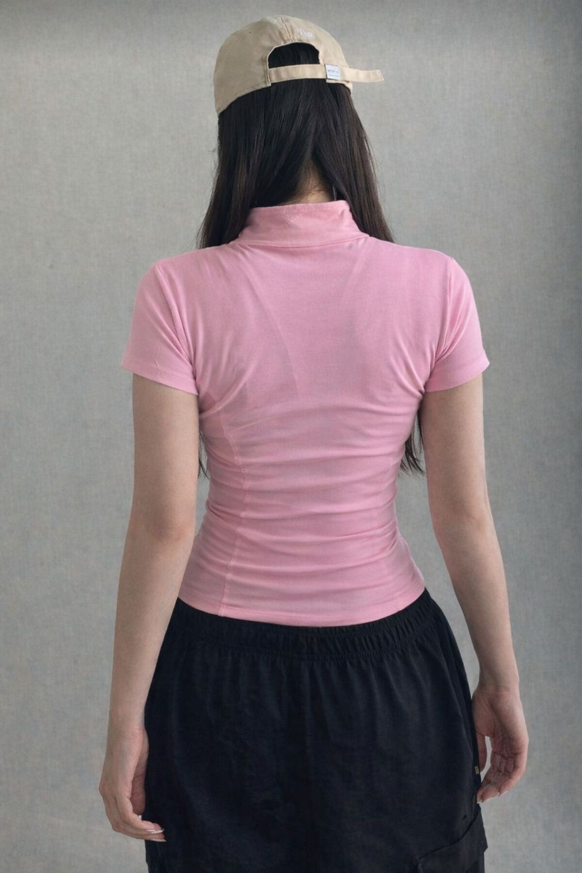 EDVESS Fermuarlı Estetik Crop T-shirt görsel 5