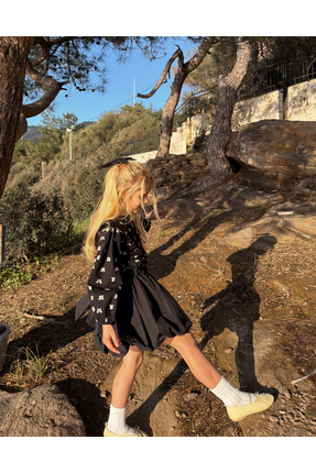 BONBONO KİDS Kız Çocuk Bayramlık Balon Etek, Gömlek, Fiyonk Toka Takım